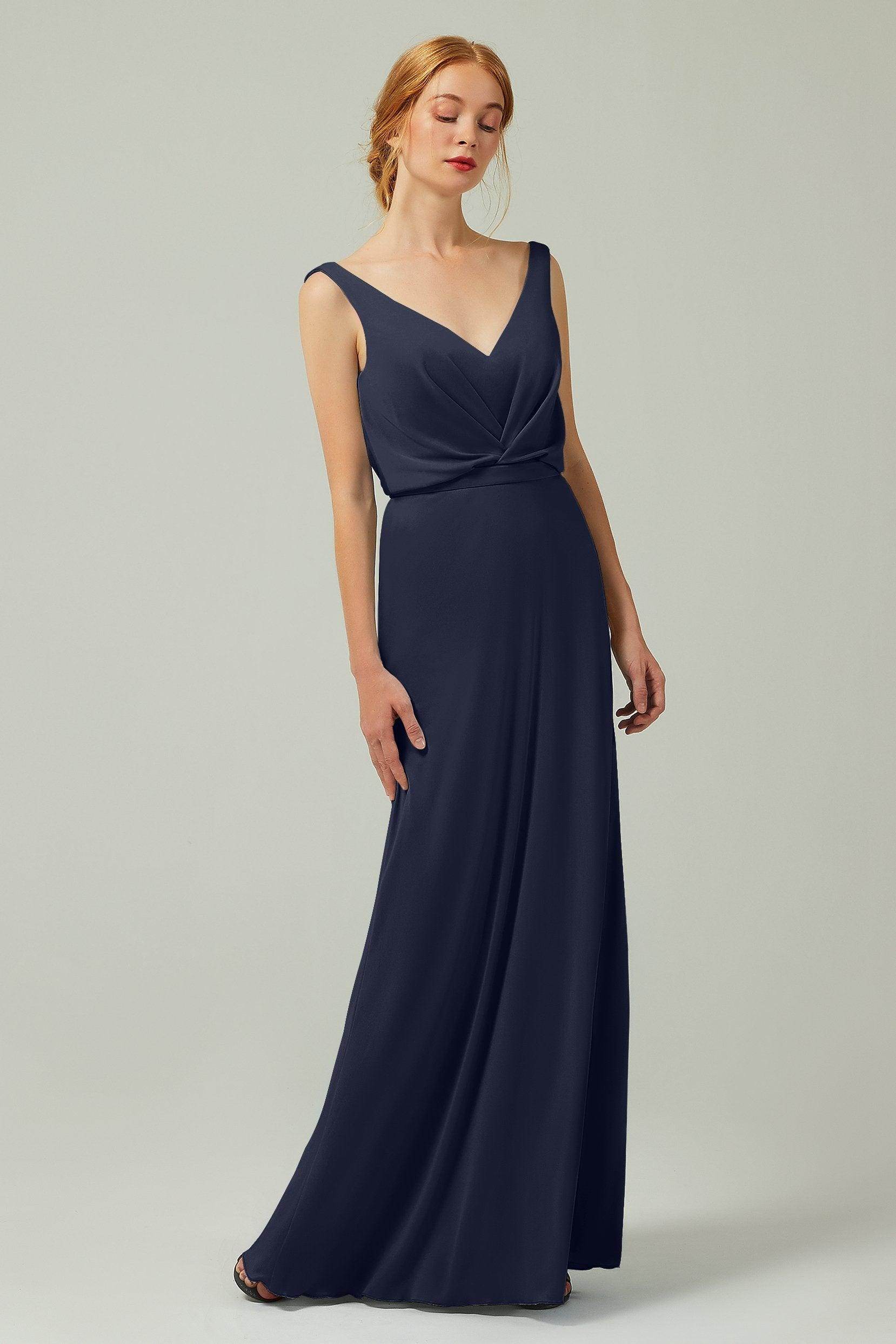 Sheath-Column Floor Length Chiffon Bridesmaid Dress Formal Dresses CB0358