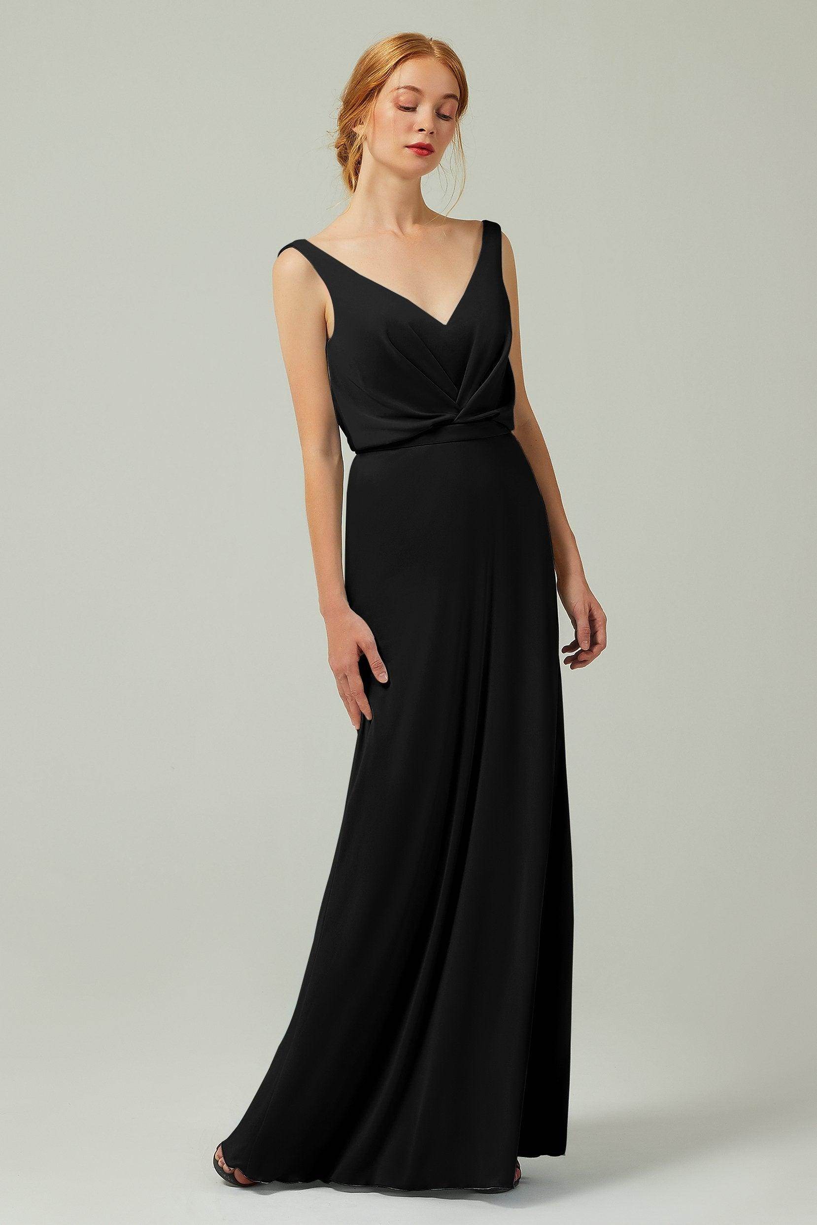 Sheath-Column Floor Length Chiffon Bridesmaid Dress Formal Dresses CB0358