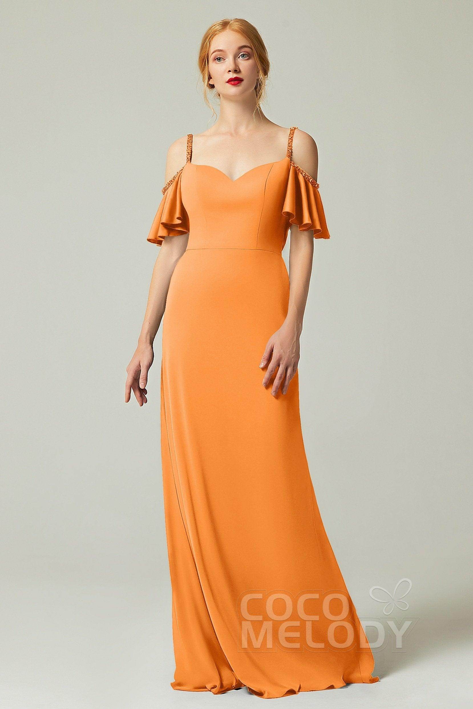Sheath-Column Sweep Train Chiffon Bridesmaid Dress Formal Dresses CB0359