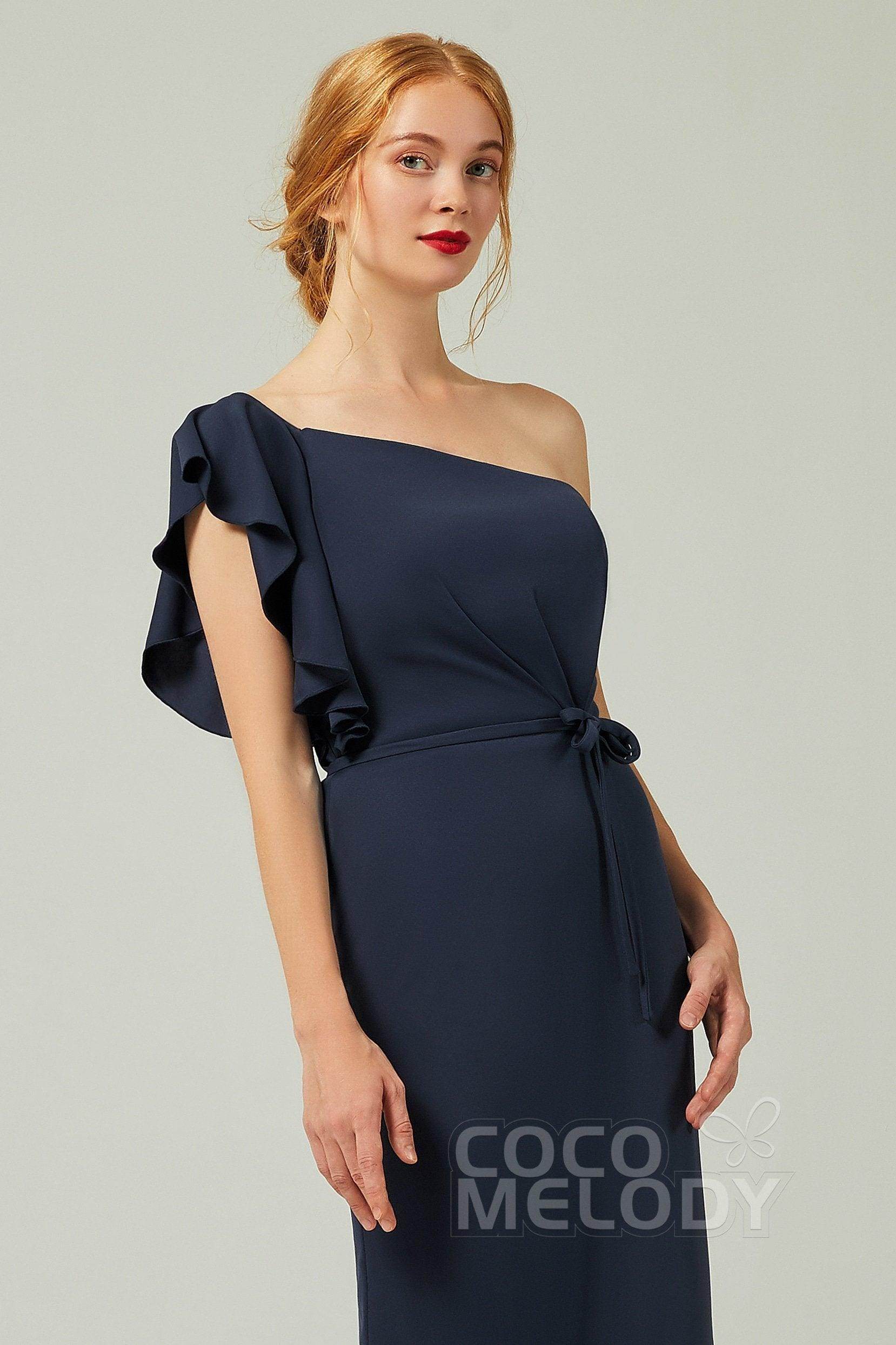 Sheath-Column Floor Length Chiffon Bridesmaid Dress Formal Dresses CB0361