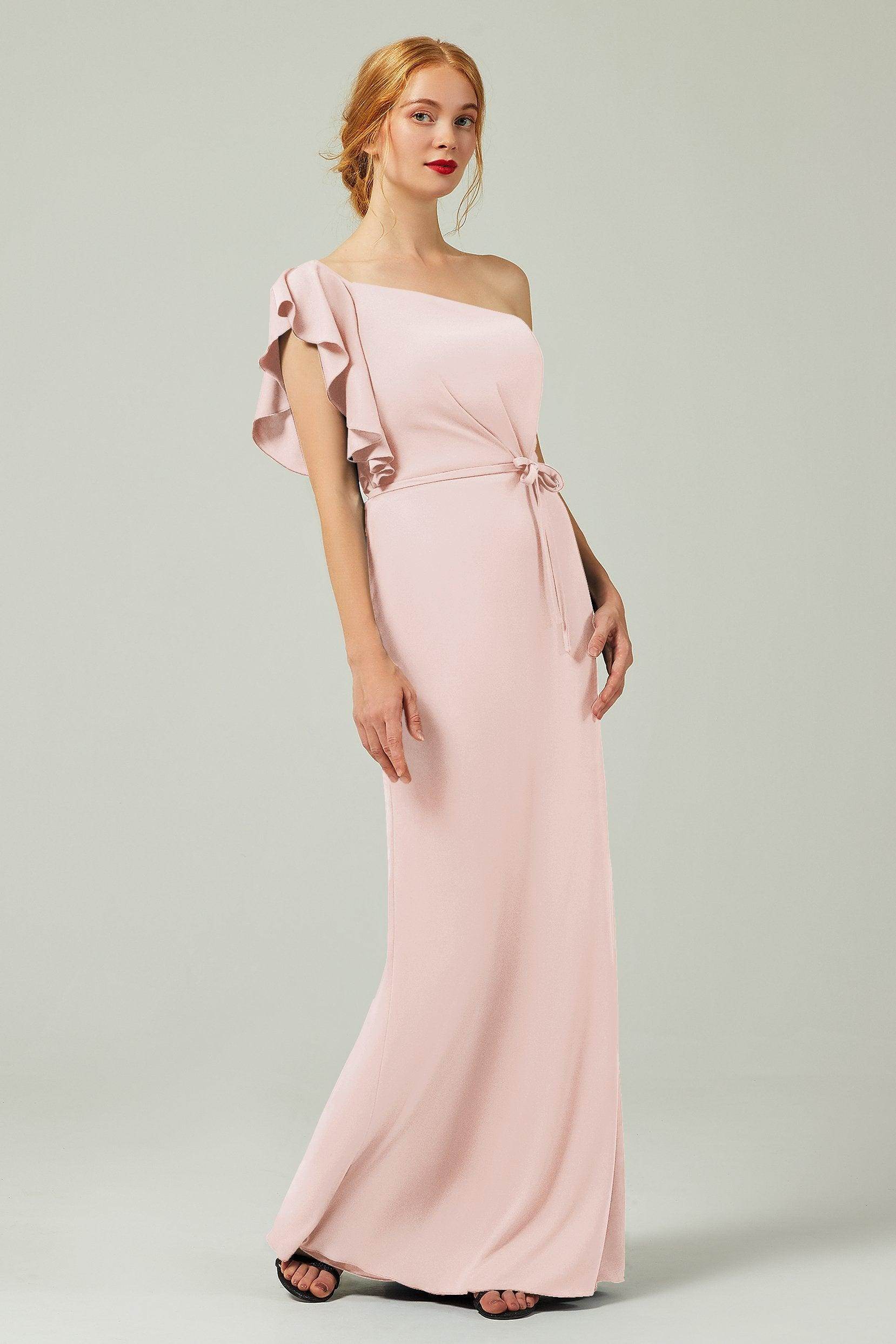 Sheath-Column Floor Length Chiffon Bridesmaid Dress Formal Dresses CB0361