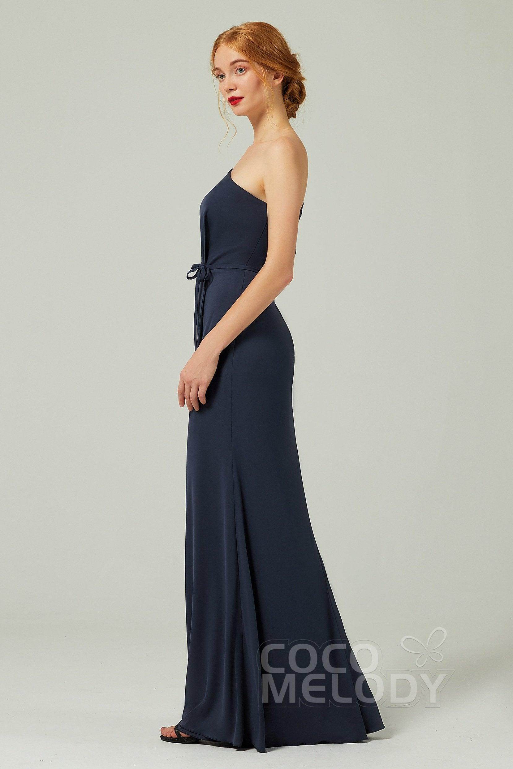 Sheath-Column Floor Length Chiffon Bridesmaid Dress Formal Dresses CB0361
