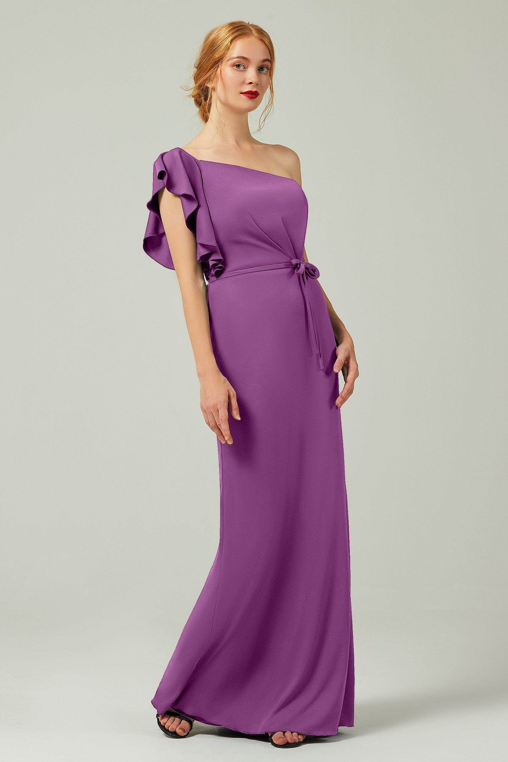 Sheath-Column Floor Length Chiffon Bridesmaid Dress Formal Dresses CB0361