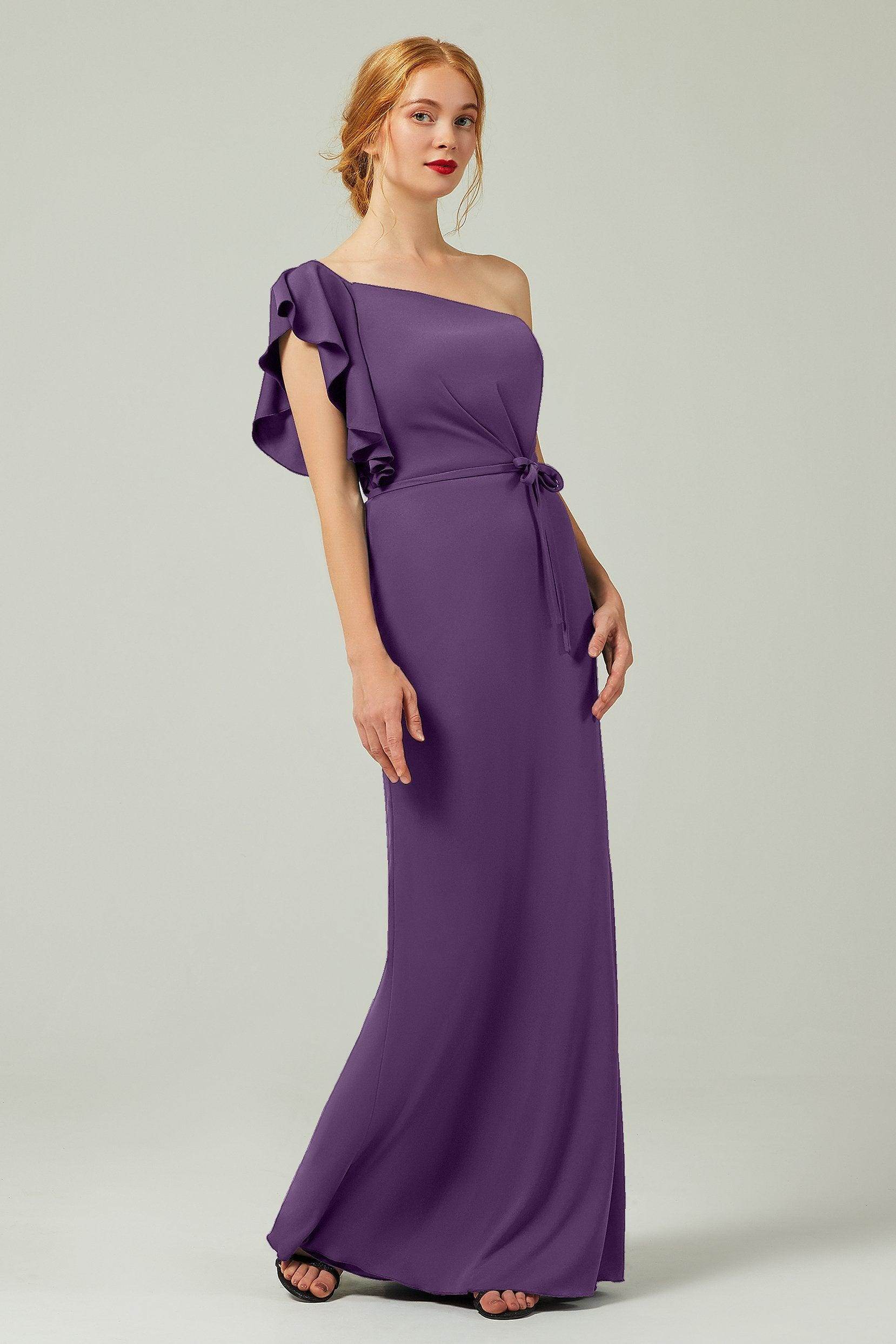 Sheath-Column Floor Length Chiffon Bridesmaid Dress Formal Dresses CB0361