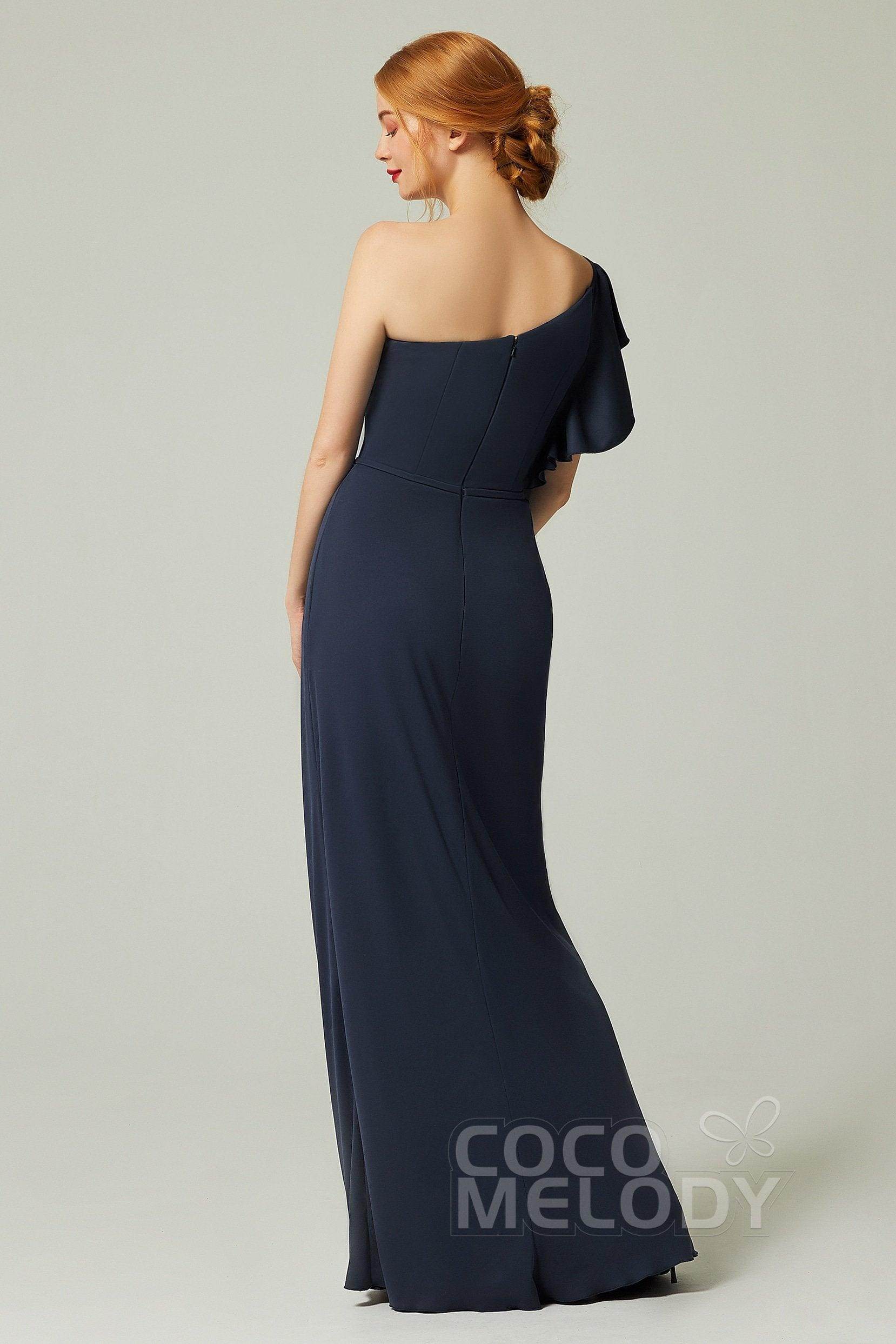Sheath-Column Floor Length Chiffon Bridesmaid Dress Formal Dresses CB0361
