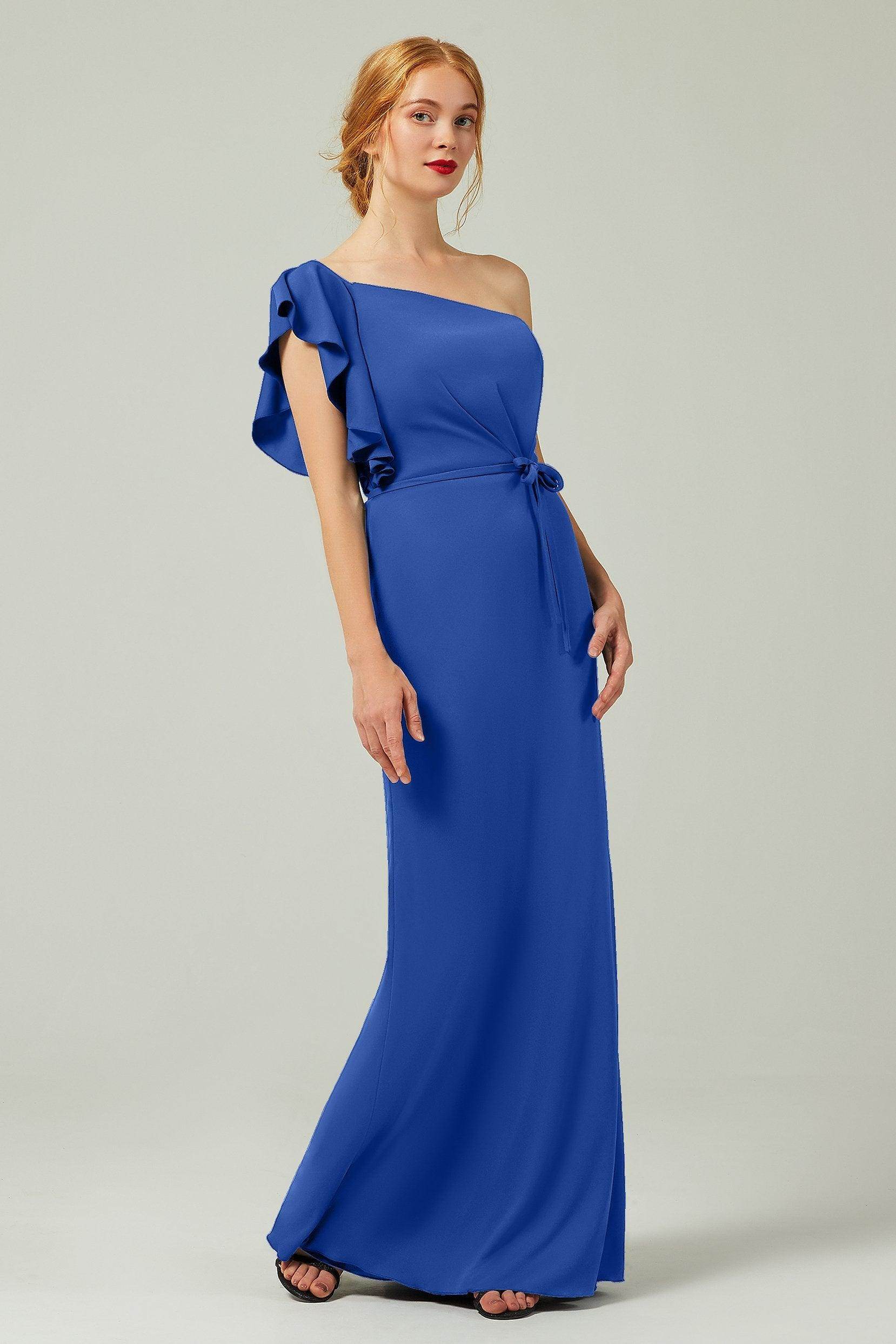 Sheath-Column Floor Length Chiffon Bridesmaid Dress Formal Dresses CB0361
