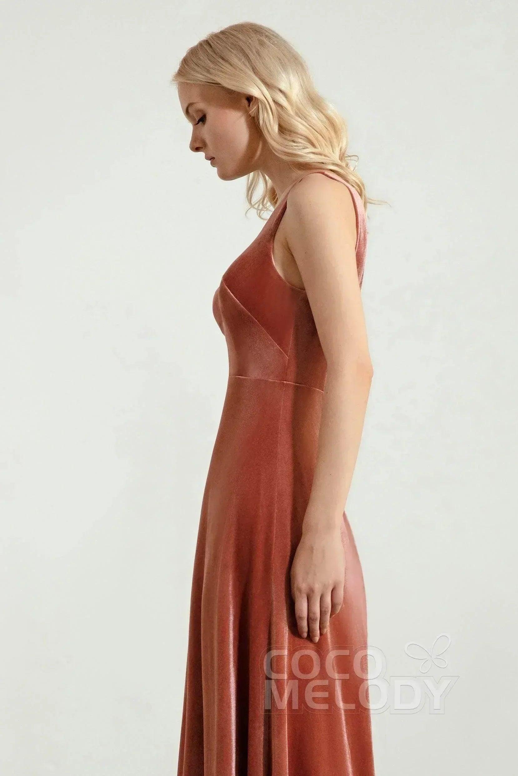 A-Line Floor Length Velvet Dresses CB0430CS