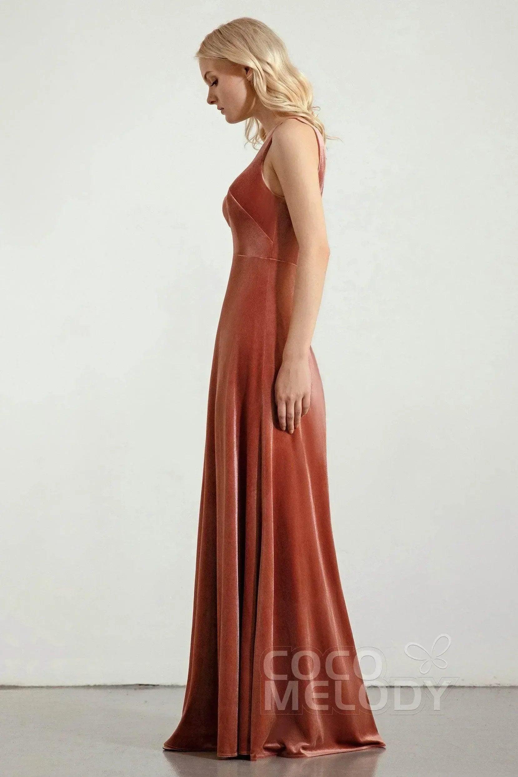 A-Line Floor Length Velvet Dresses CB0430CS