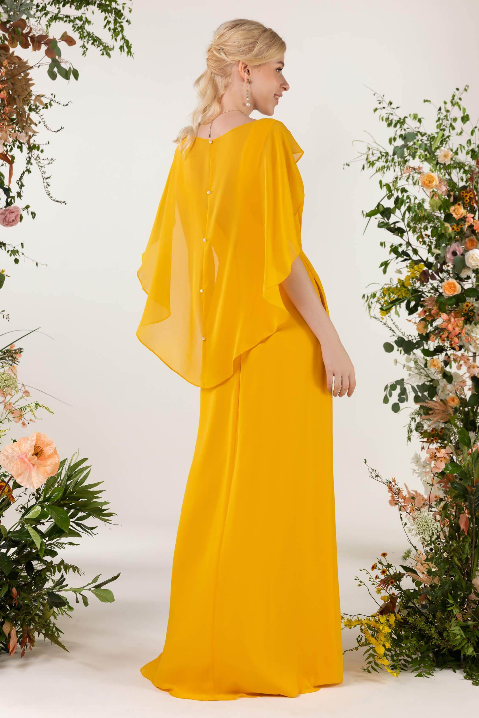 Sheath Sweep-Brush Train Chiffon Bridesmaid Dress CB0468