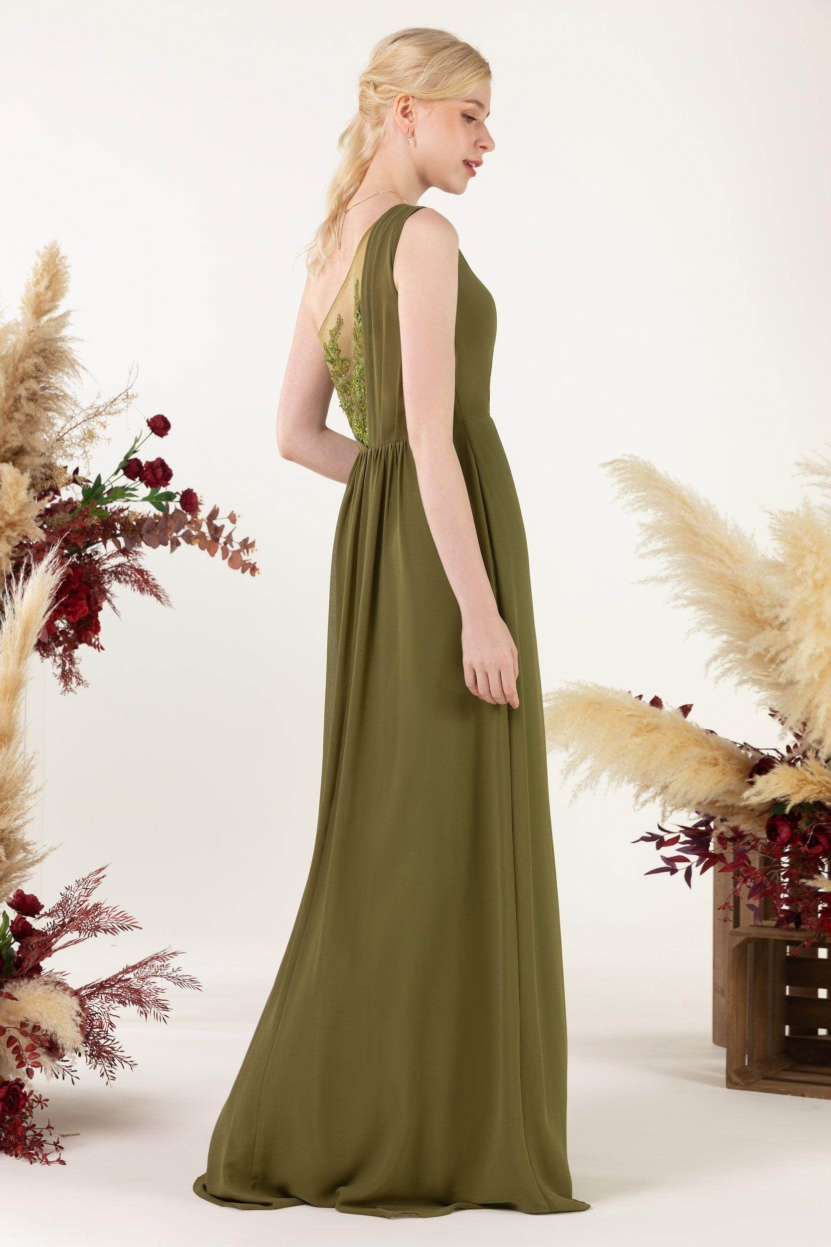 A-Line Floor Length Chiffon Bridesmaid Dress CB0477