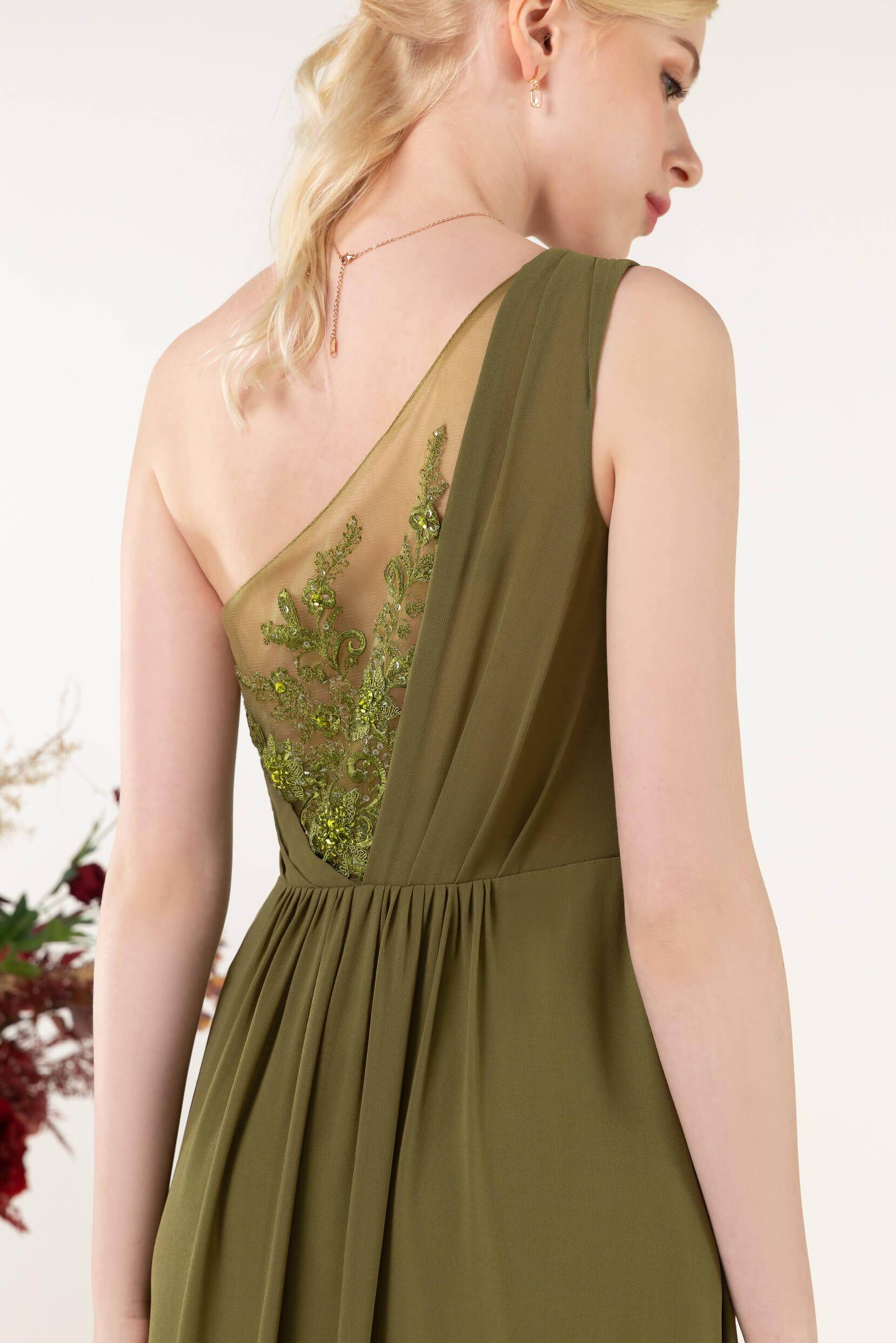 A-Line Floor Length Chiffon Bridesmaid Dress CB0477
