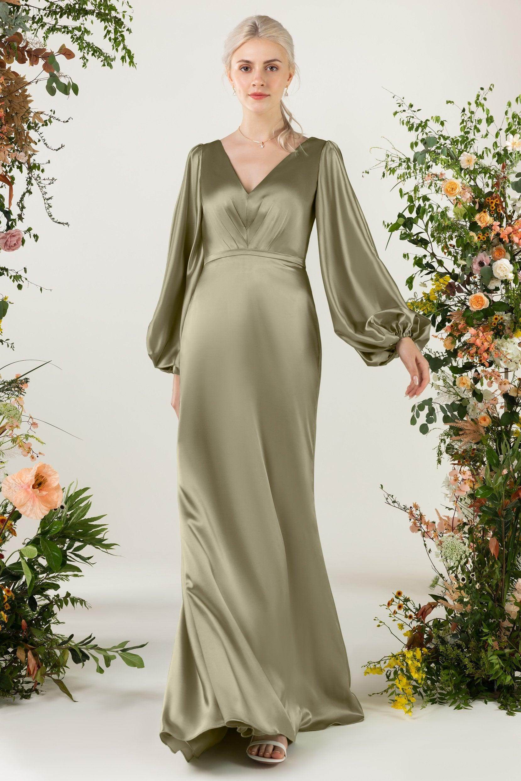 Trumpet Luxe Satin Bridesmaid Dress Formal Dresses CB0500