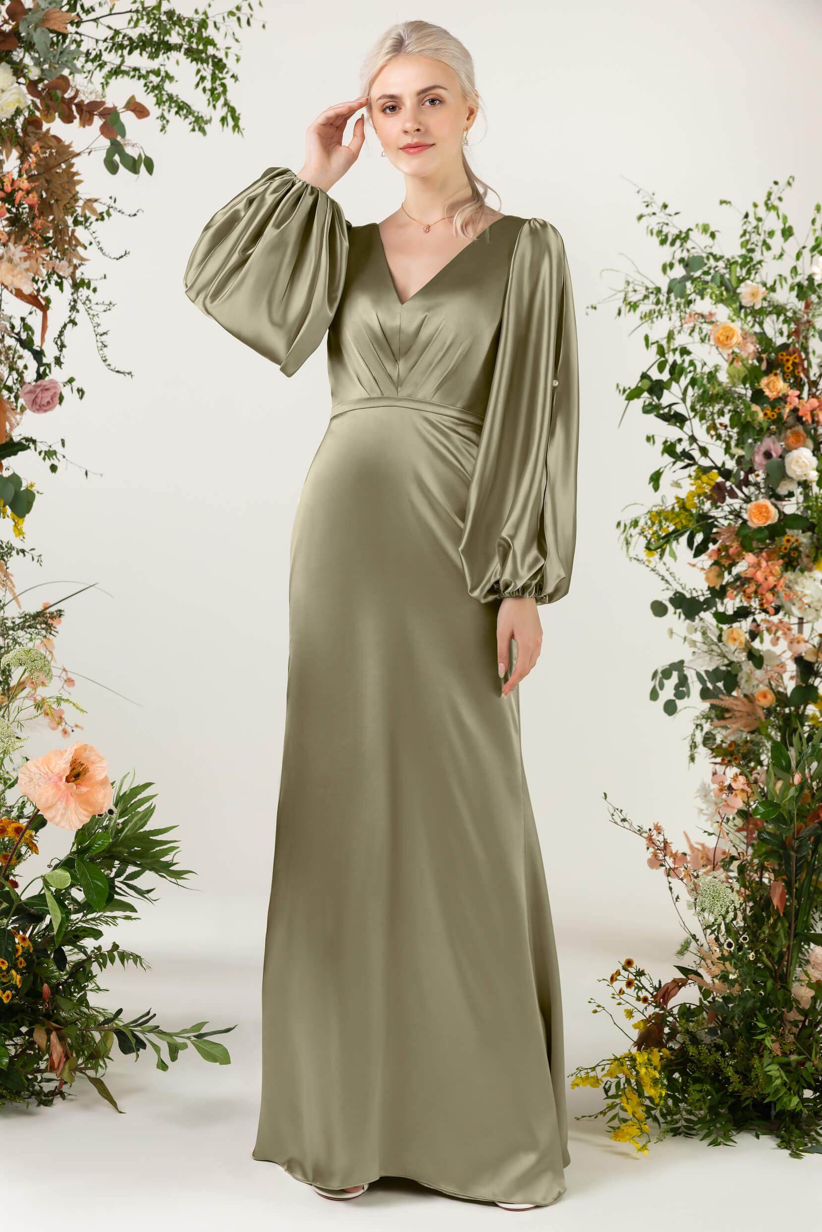 Trumpet Luxe Satin Bridesmaid Dress Formal Dresses CB0500