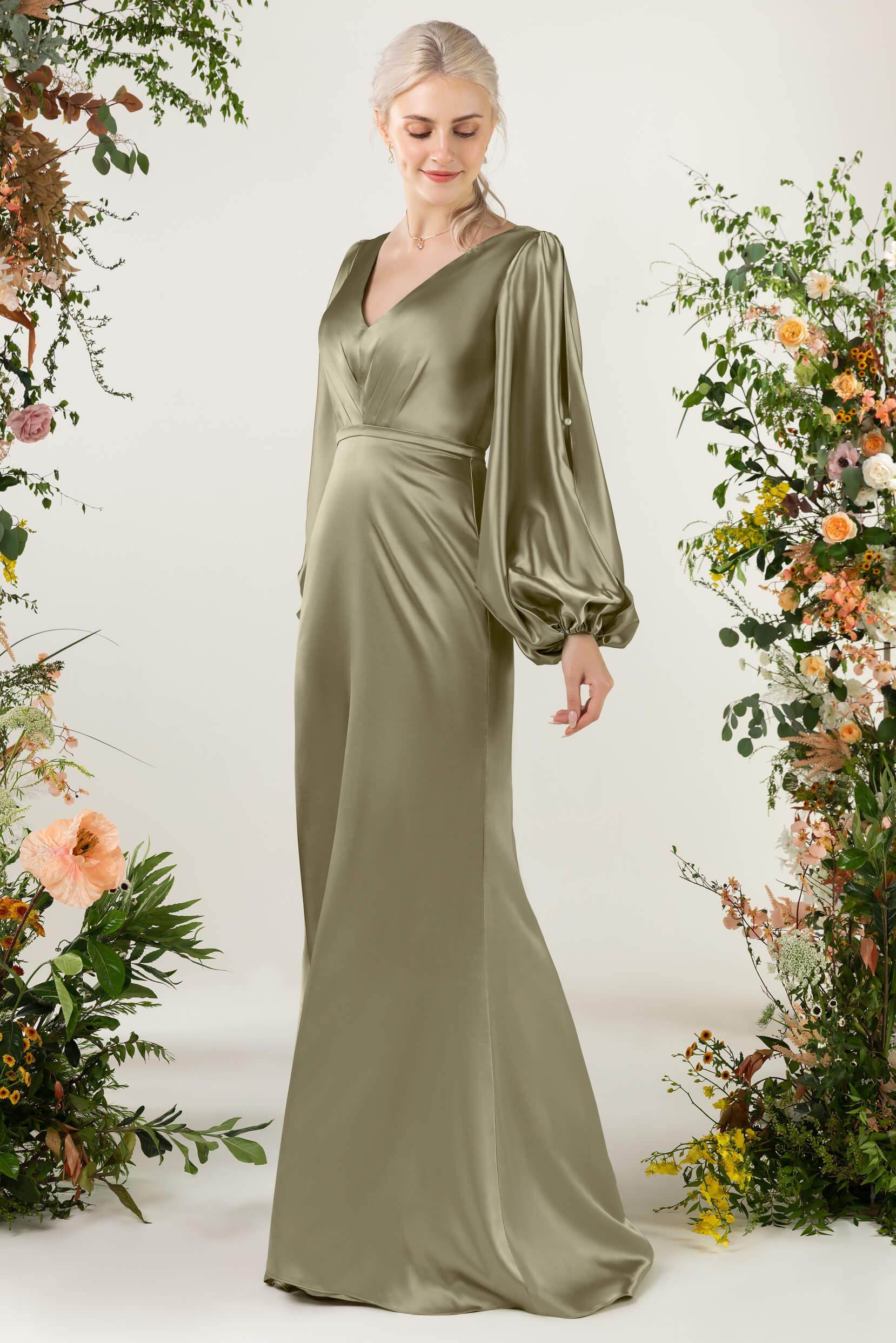 Trumpet Luxe Satin Bridesmaid Dress Formal Dresses CB0500