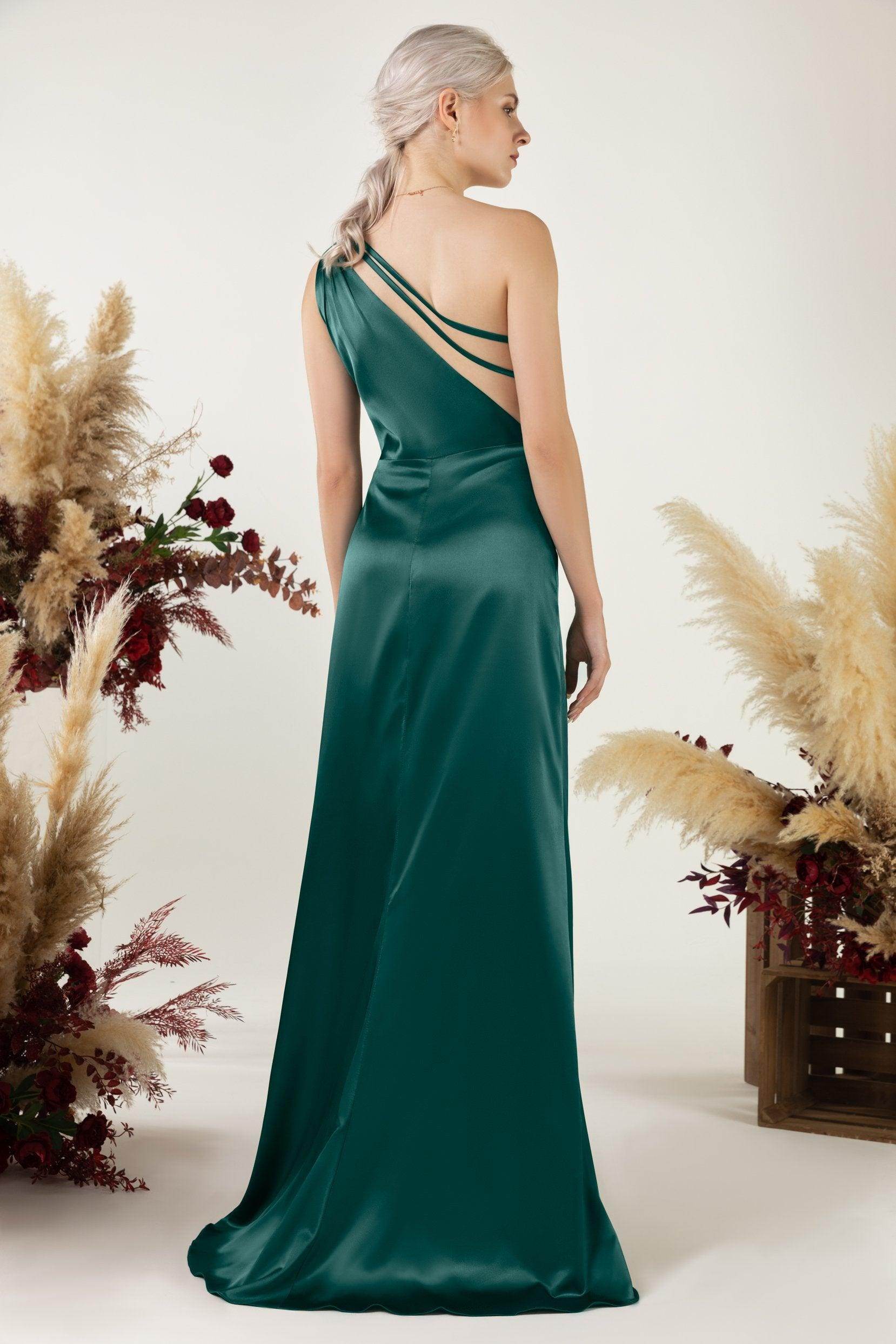 Sheath Sweep Luxe Satin Bridesmaid Dress Formal Dresses CB0503