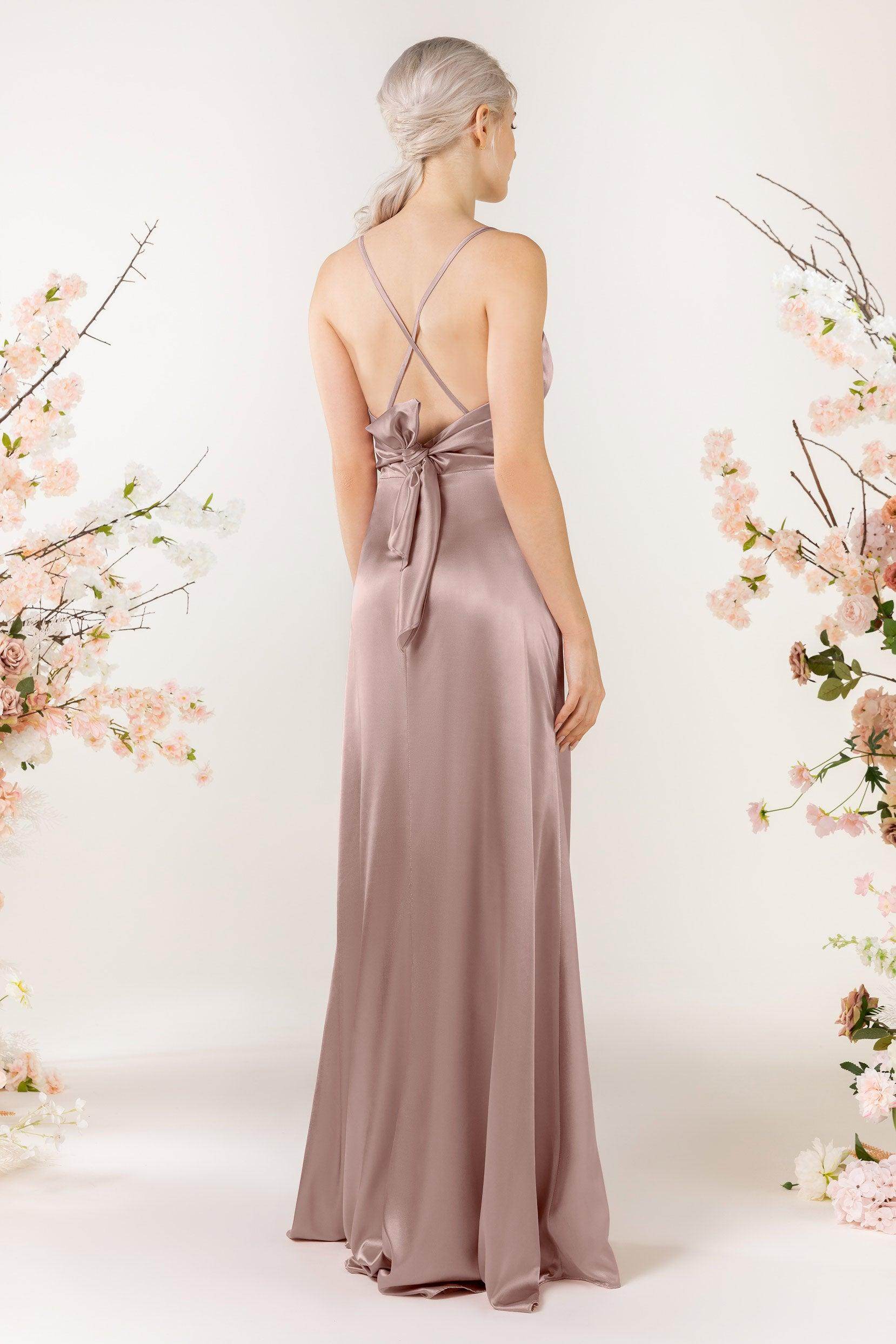 Sheath Luxe Satin Bridesmaid Dress Formal Dresses CB0507