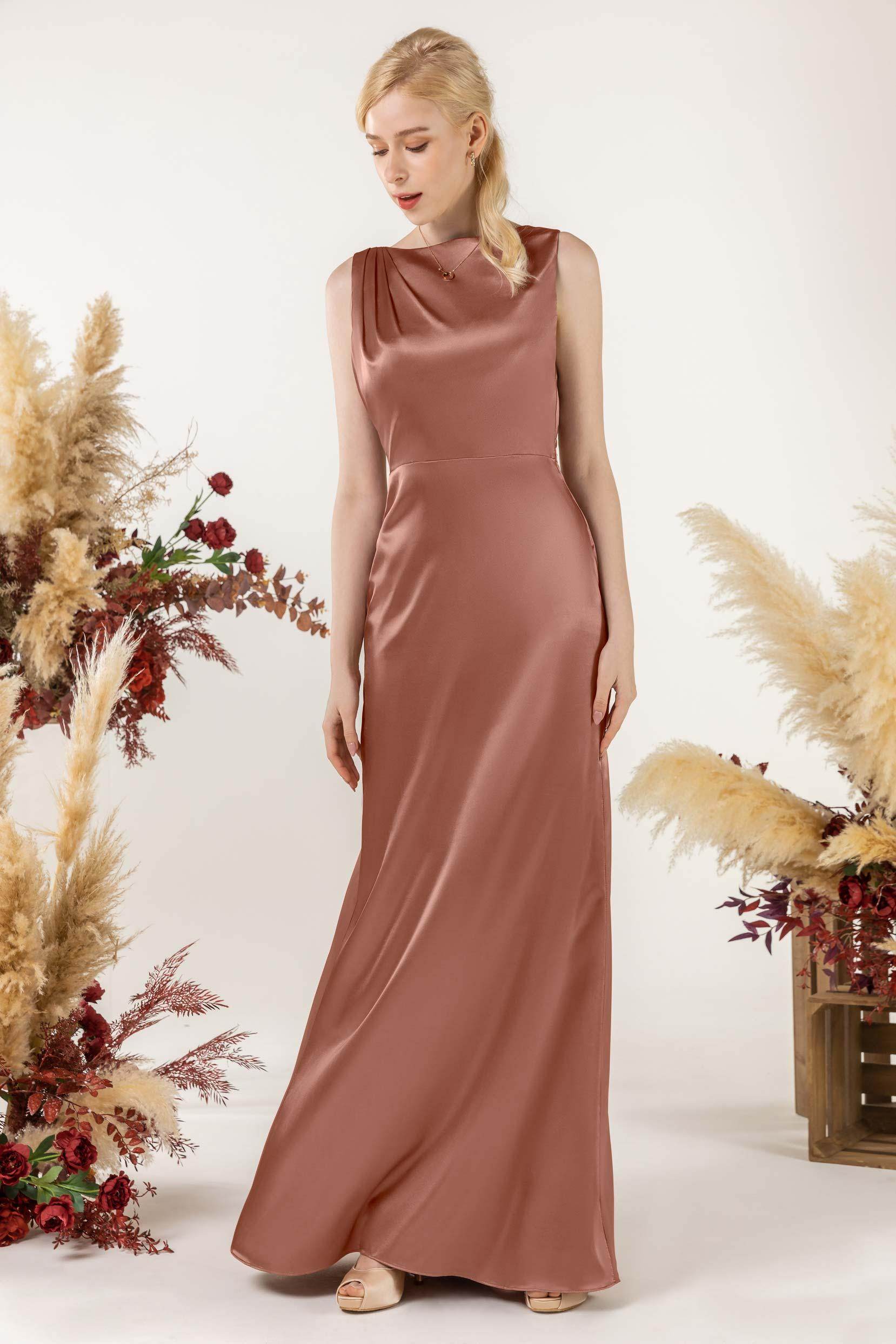 Trumpet Luxe Satin Bridesmaid Dress Formal Dresses CB0510