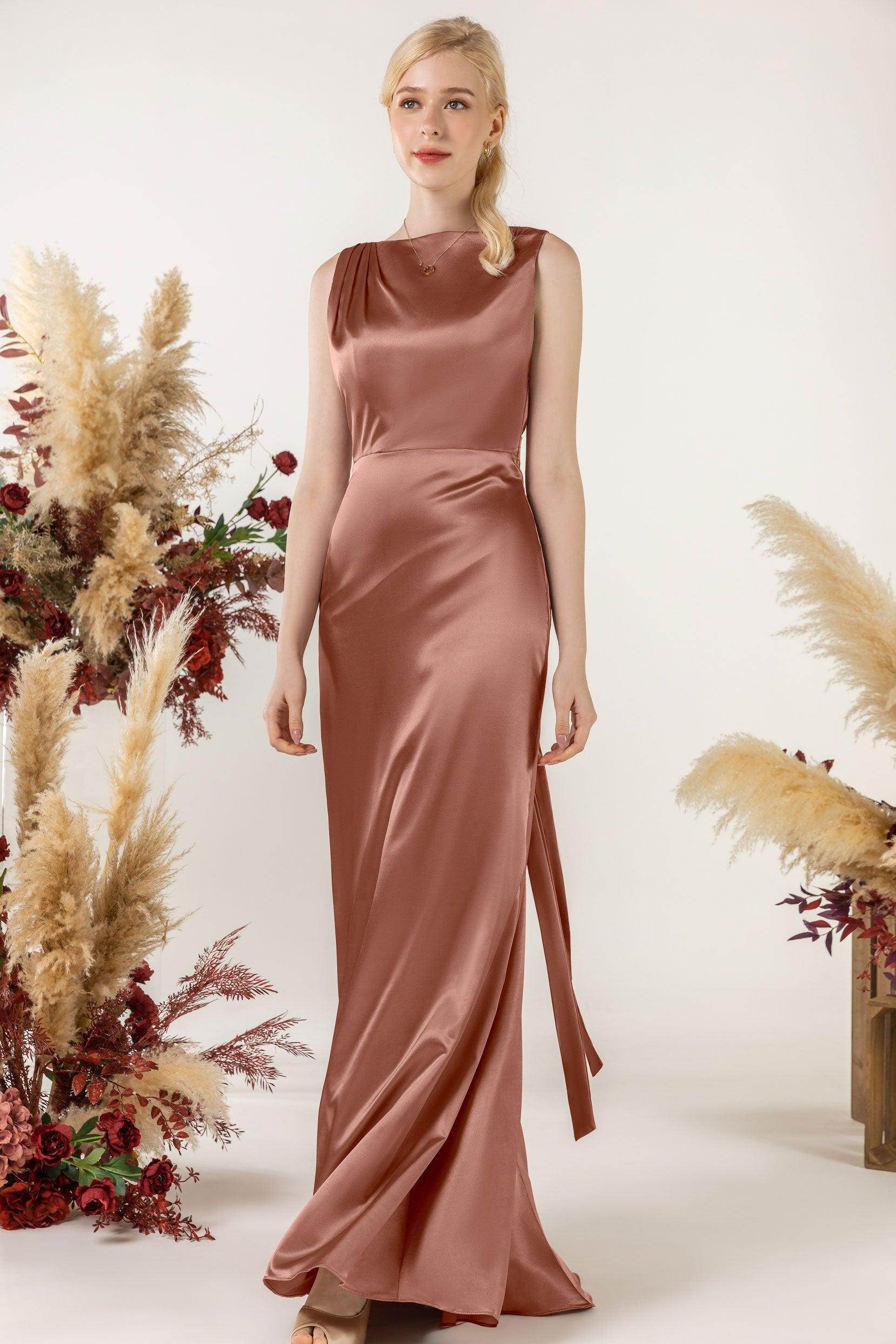 Trumpet Luxe Satin Bridesmaid Dress Formal Dresses CB0510