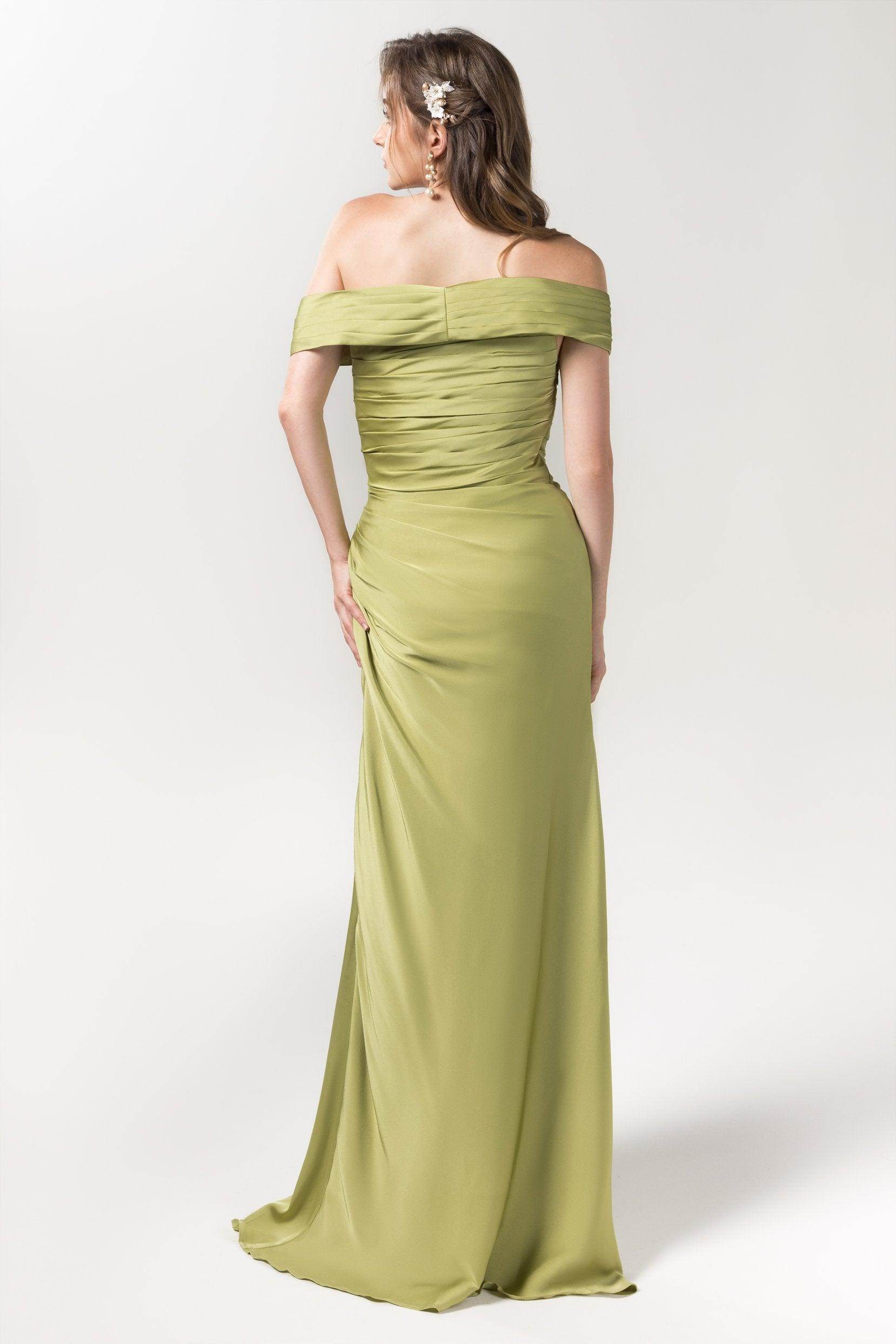 Sheath Floor Length Luxe Satin Bridesmaid Dress Formal Dresses CB0580