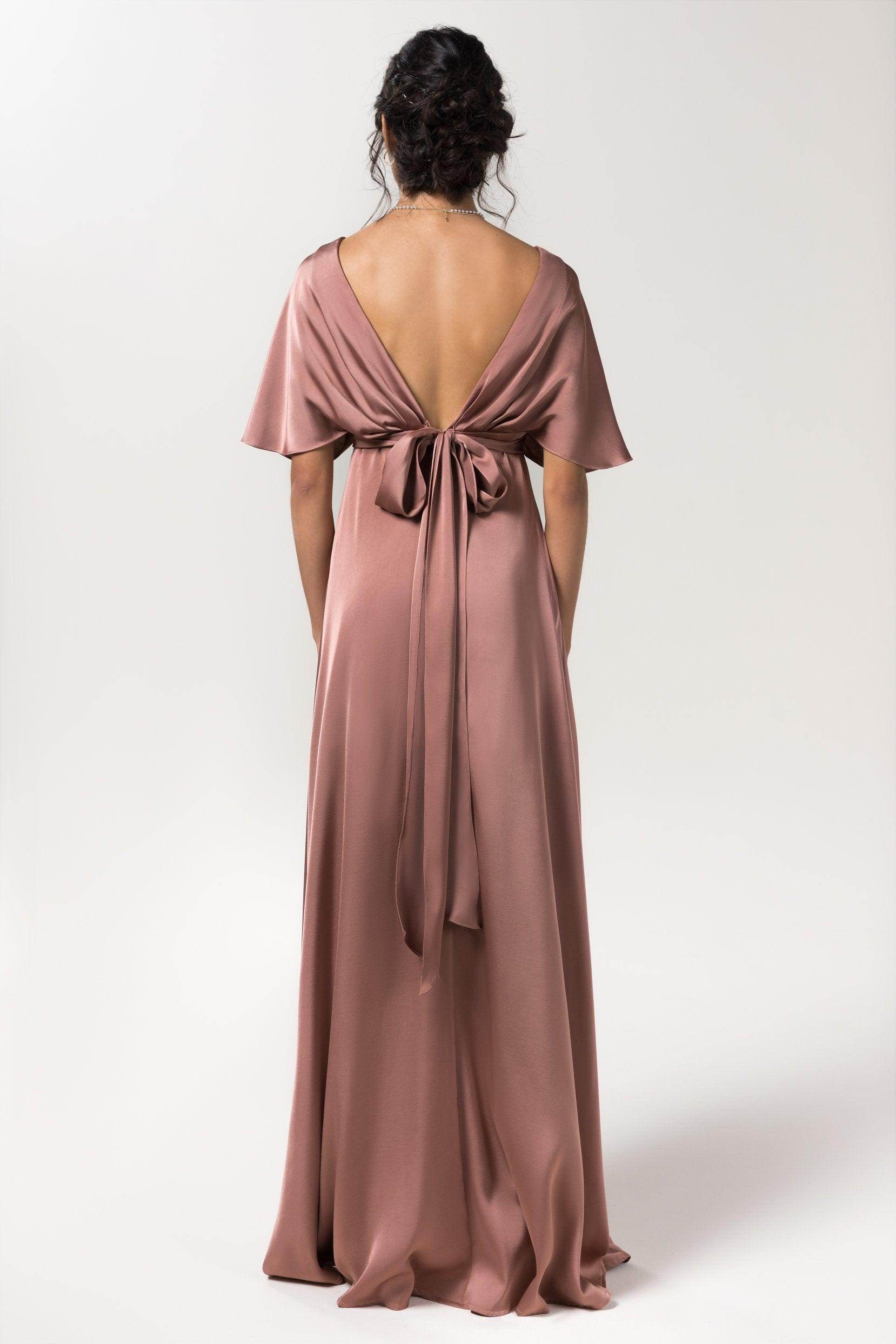 Sheath Floor Length Luxe Satin Bridesmaid Dress Formal Dresses CB0584PS