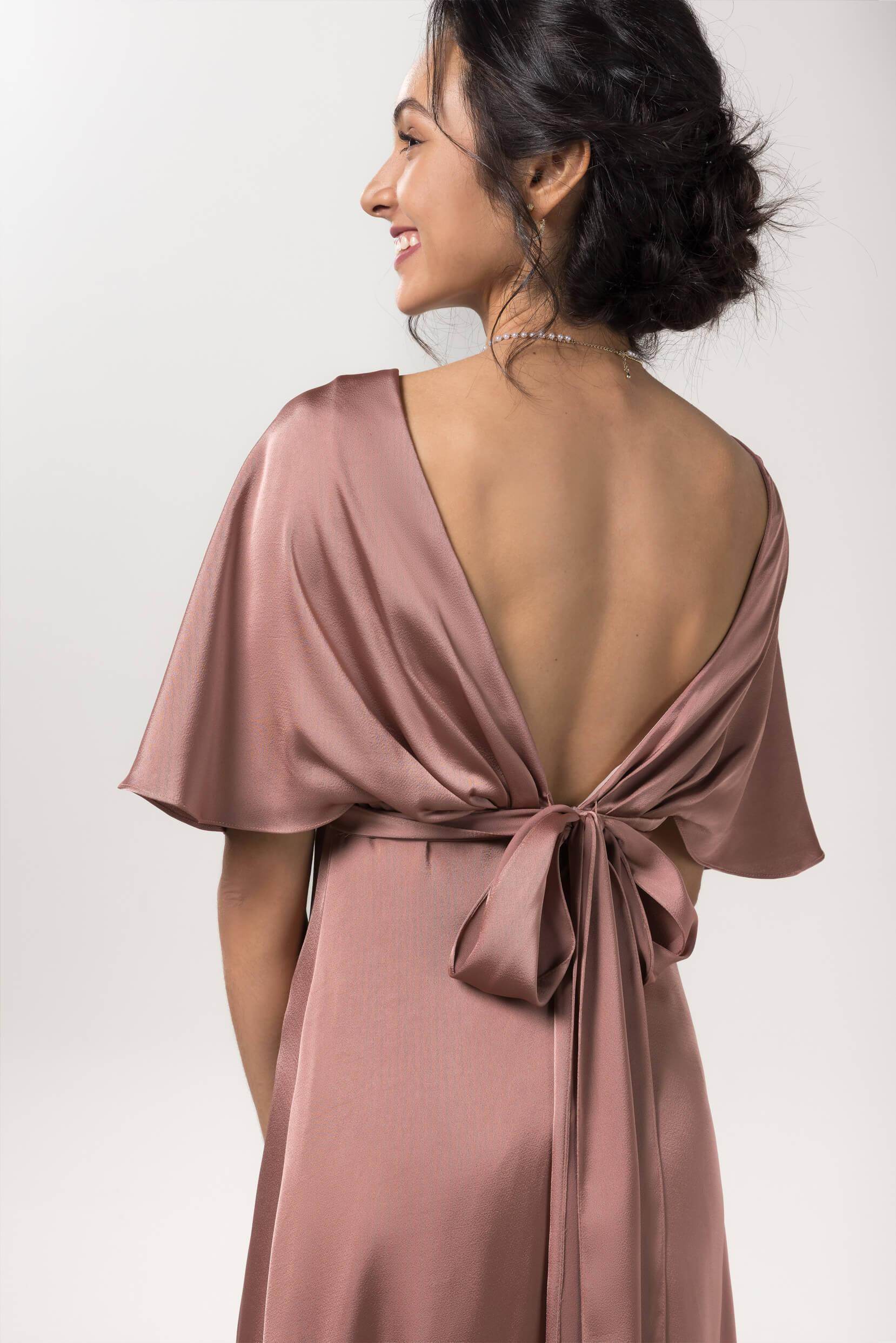 Sheath Floor Length Luxe Satin Bridesmaid Dress Formal Dresses CB0584PS