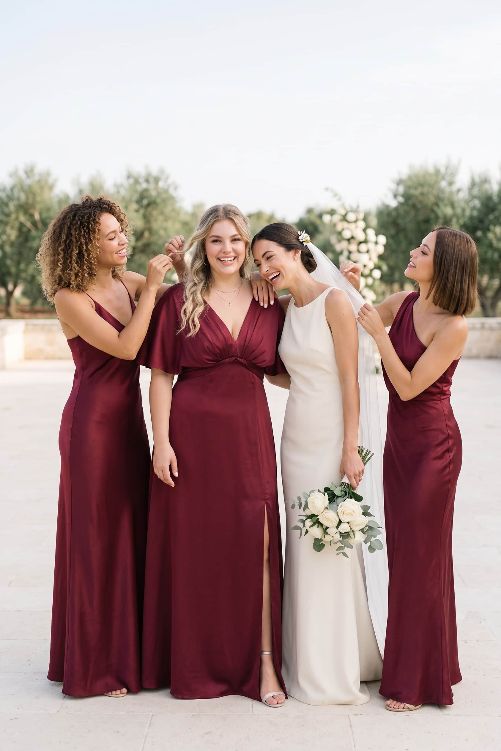Sheath Floor Length Luxe Satin Bridesmaid Dress Formal Dresses CB0584