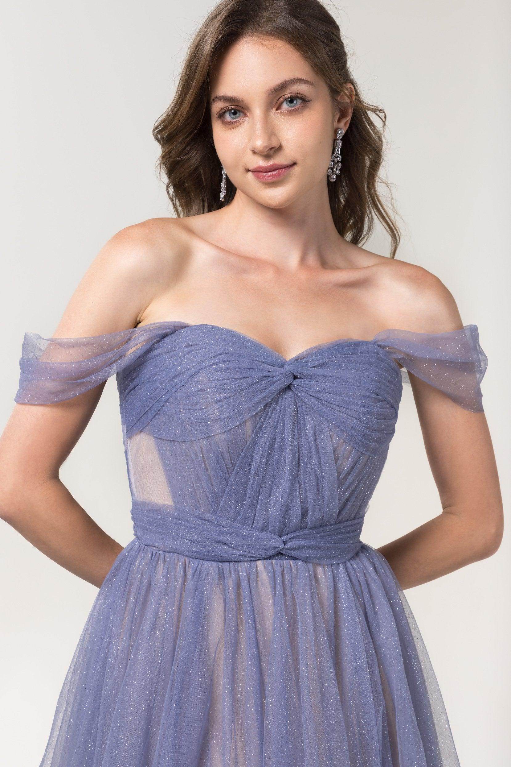 A-Line Floor Length Sparkling Tulle Bridesmaid Dress Formal Dresses CB0608PS
