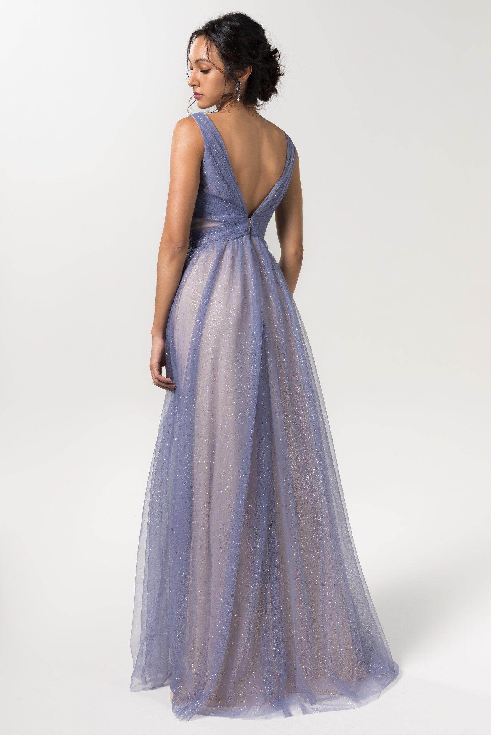 A-Line Floor Length Sparkling Tulle Bridesmaid Dress Formal Dresses CB0609PS