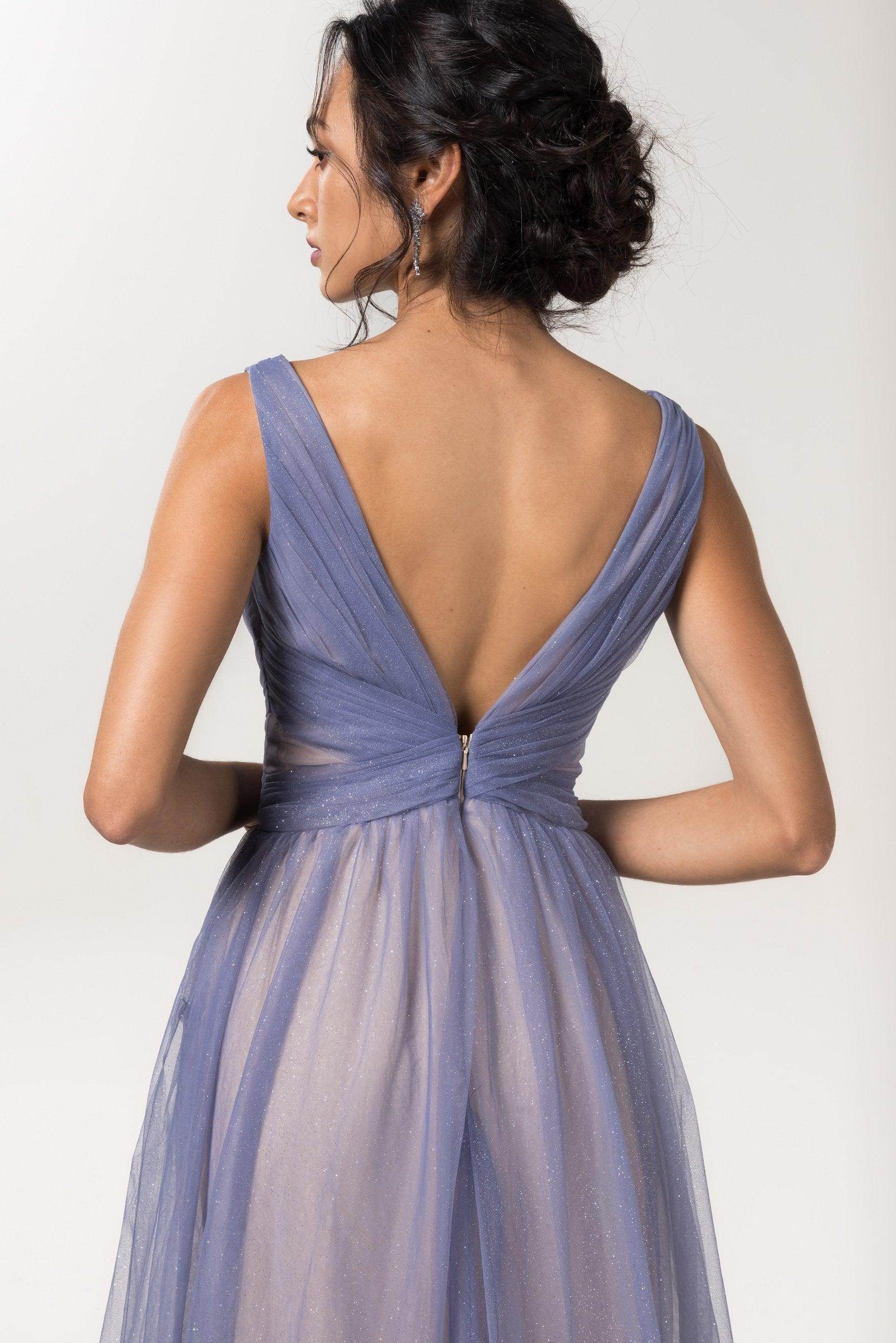 A-Line Floor Length Sparkling Tulle Bridesmaid Dress Formal Dresses CB0609PS