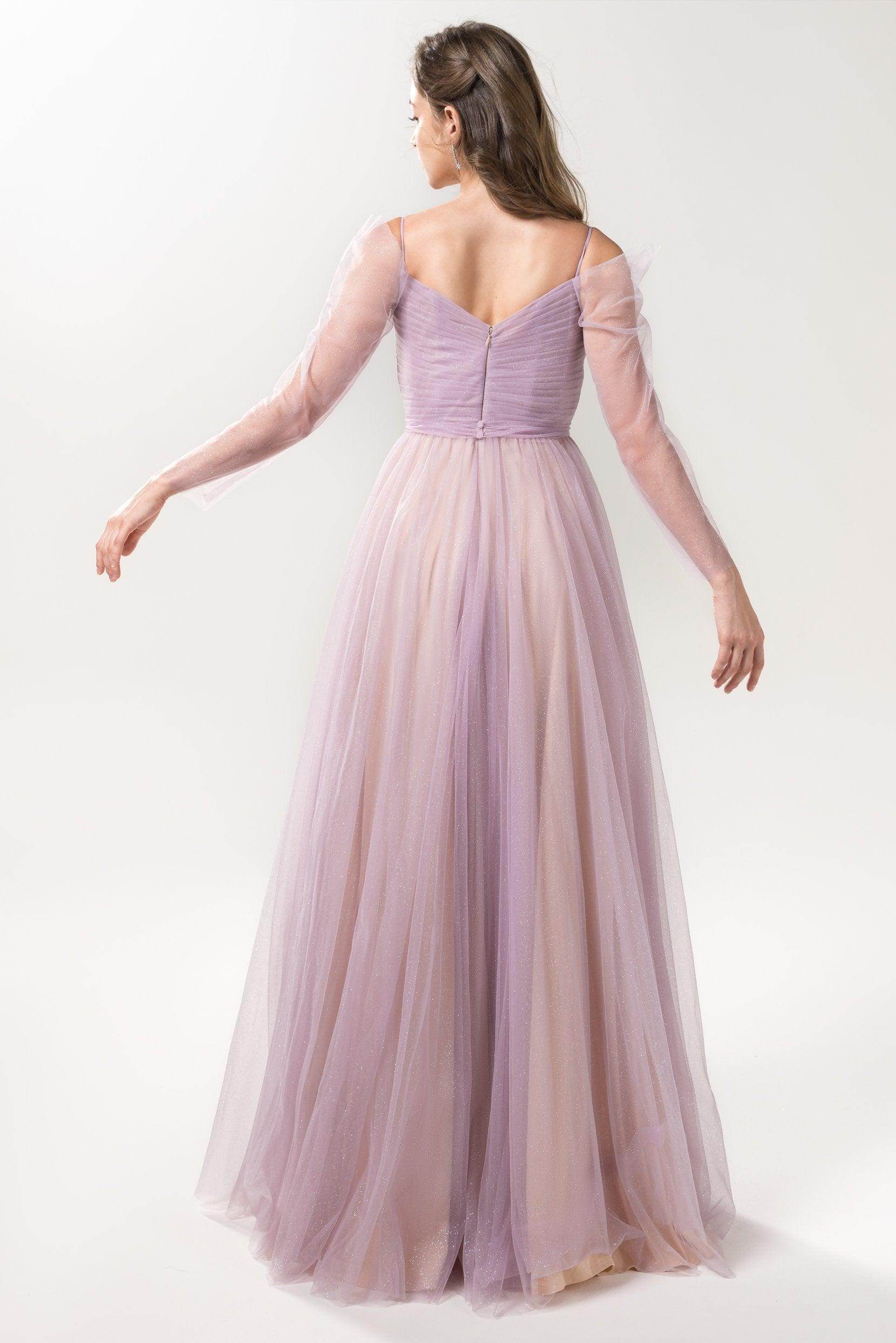 A-Line Floor Length Sparkling Tulle Bridesmaid Dress Formal Dresses CB0616