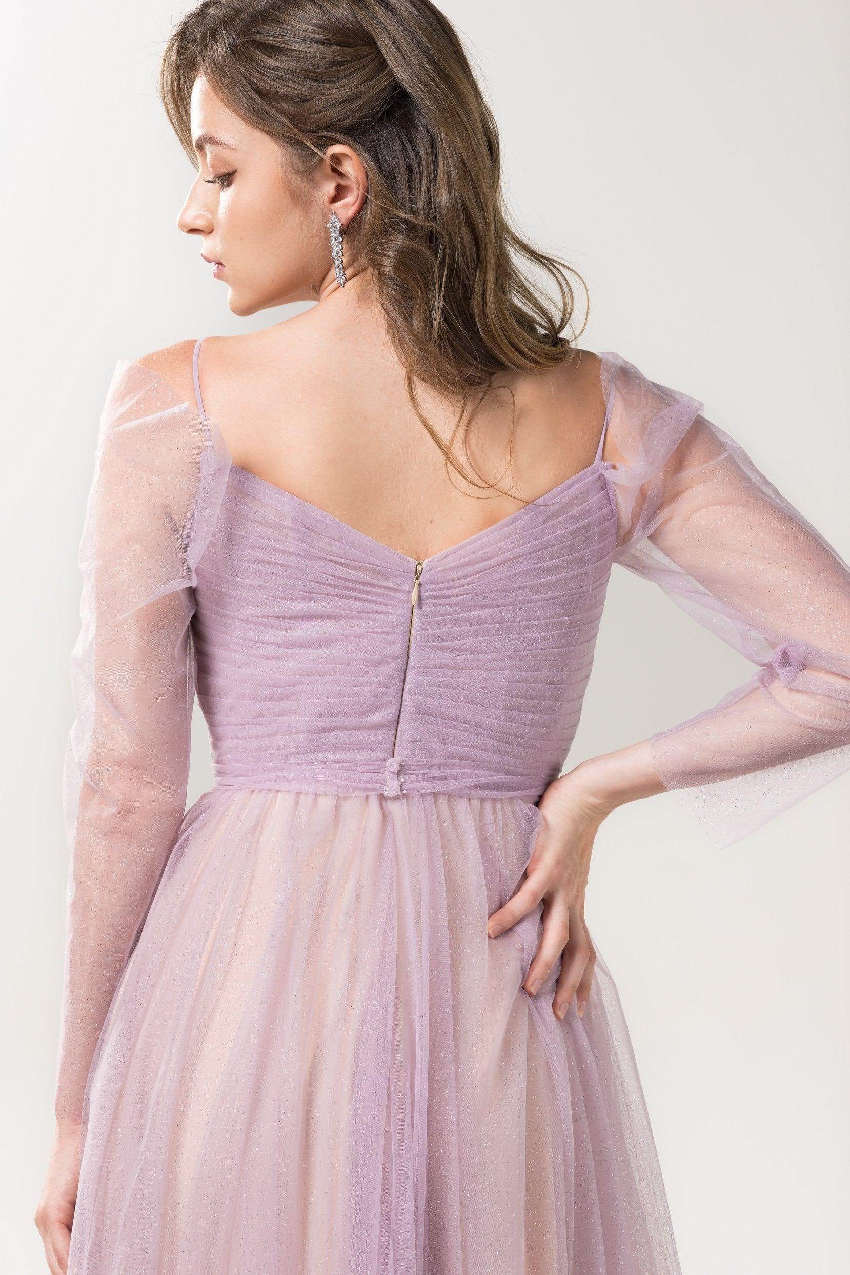 A-Line Floor Length Sparkling Tulle Bridesmaid Dress Formal Dresses CB0616
