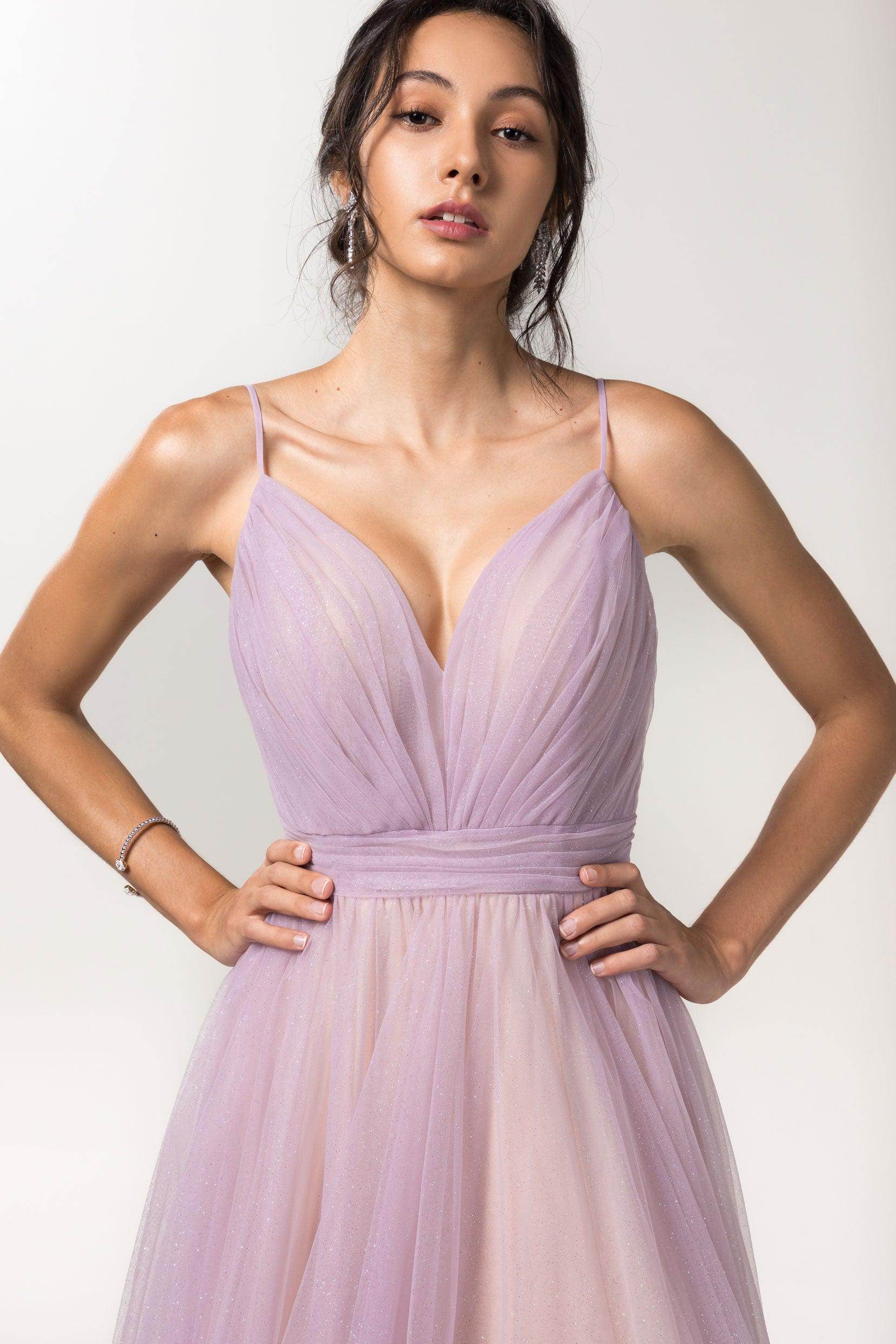 A-Line Floor Length Sparkling Tulle Bridesmaid Dress Formal Dresses CB0621PS