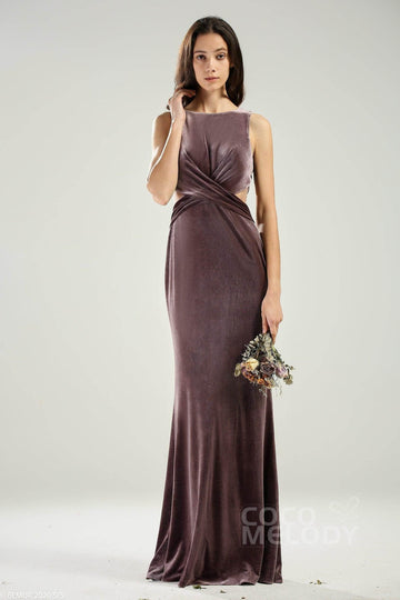 Sheath-Column Floor Length Velvet Dress CB0624CS