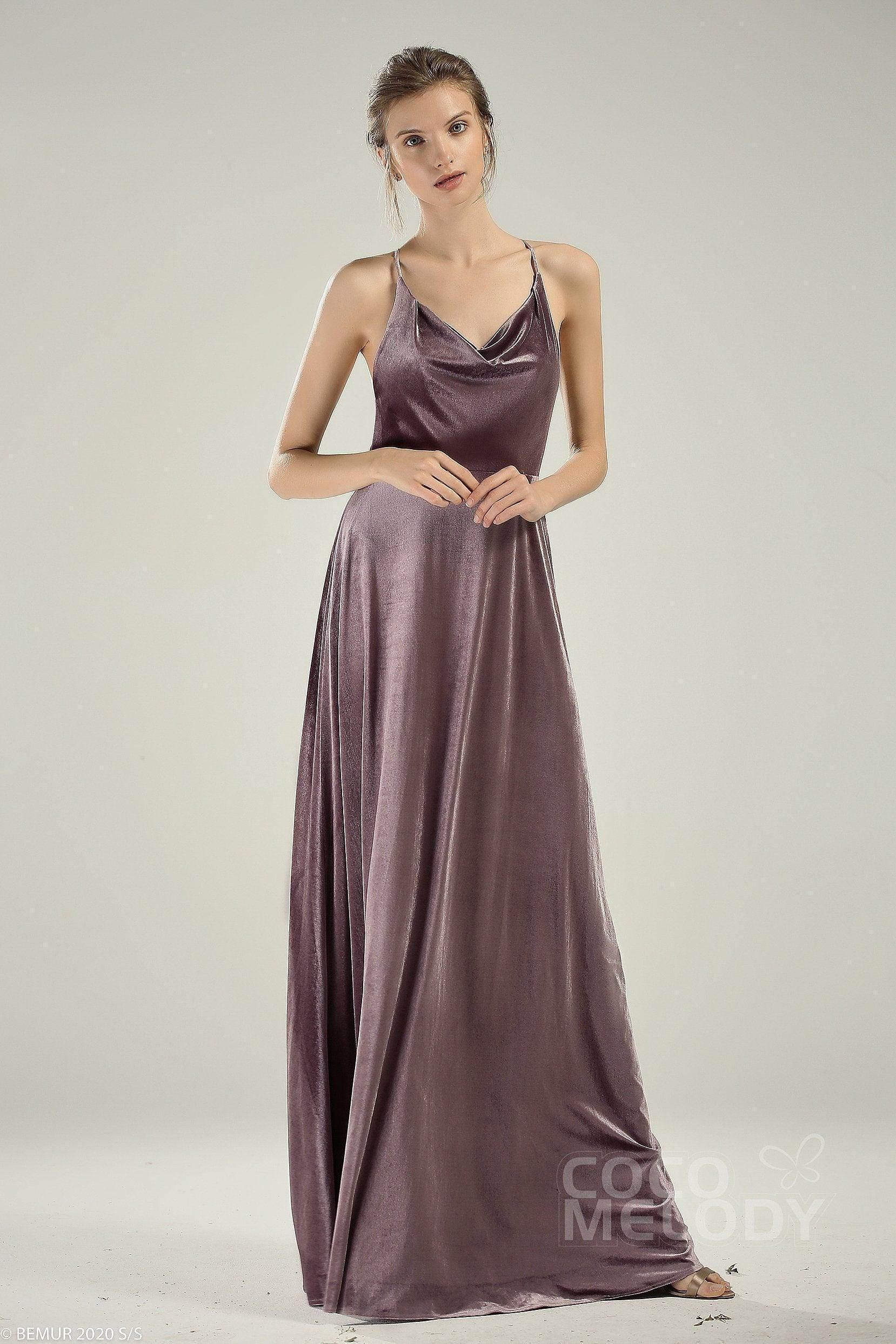 A-Line Floor Length Velvet Dress CB0625CS