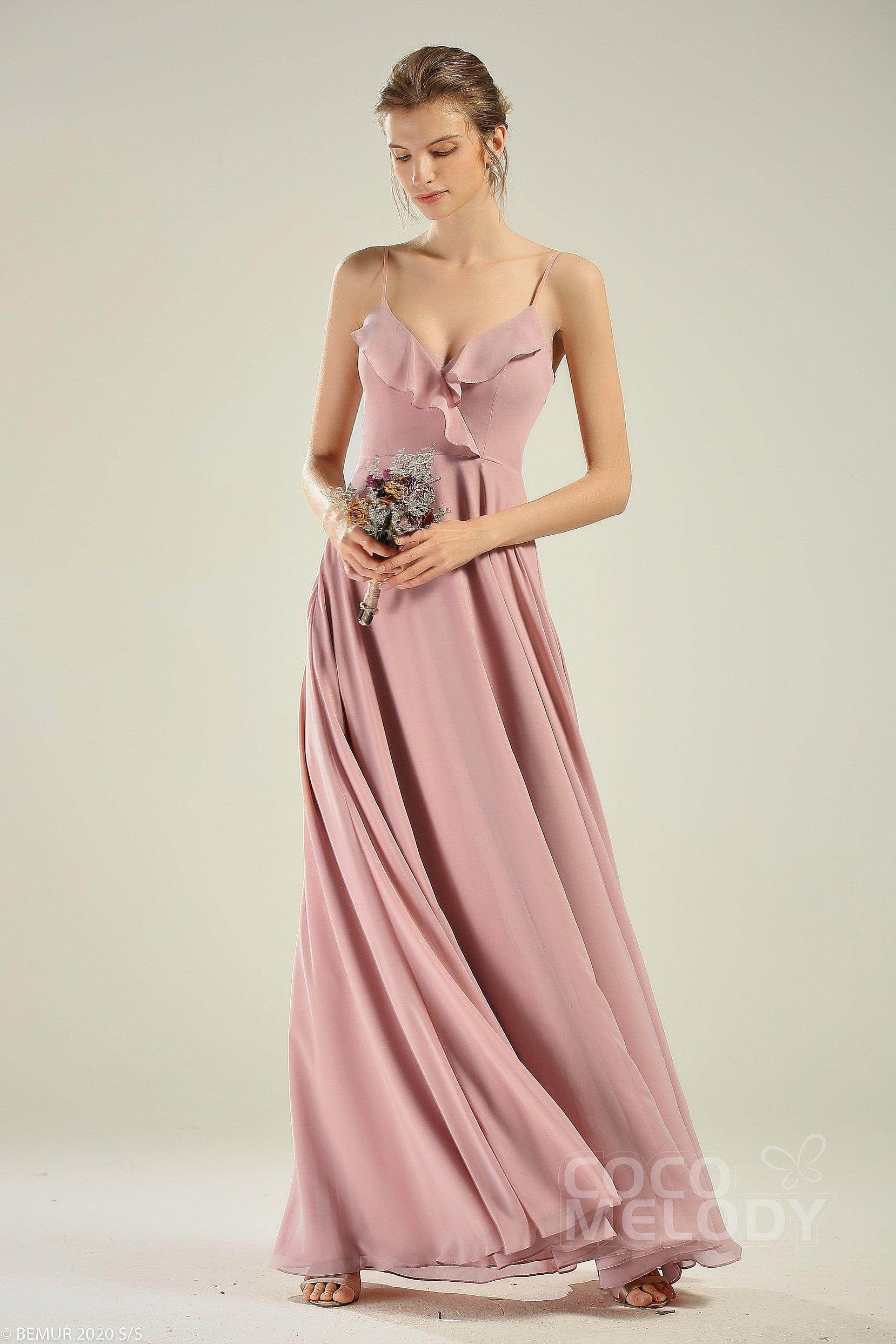 A-Line Floor Length Chiffon Bridesmaid Dress CB0629