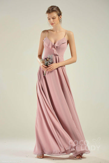 A-Line Floor Length Chiffon Bridesmaid Dress CB0629