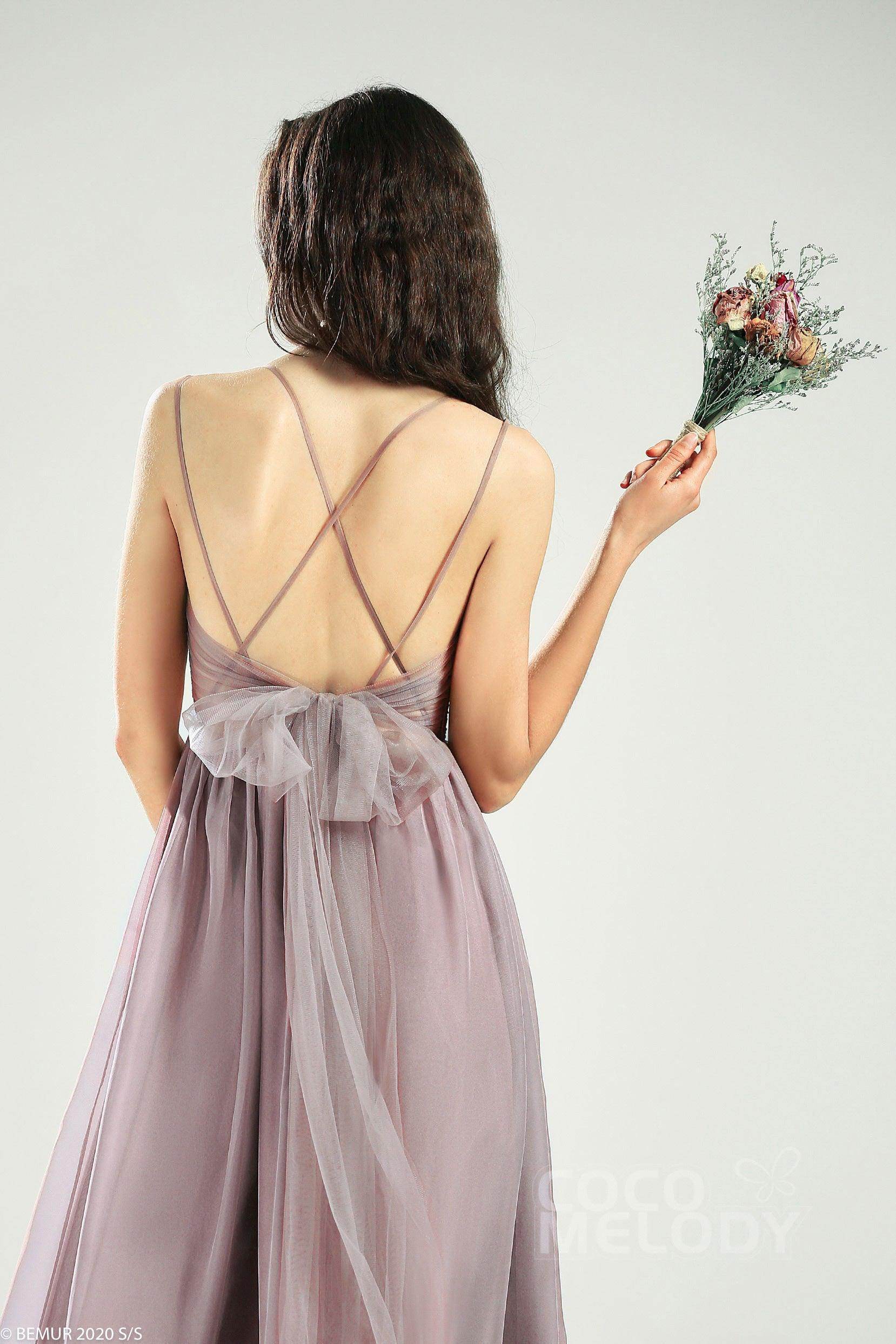 A-Line Floor Length Organza Bridesmaid Dress CB0641