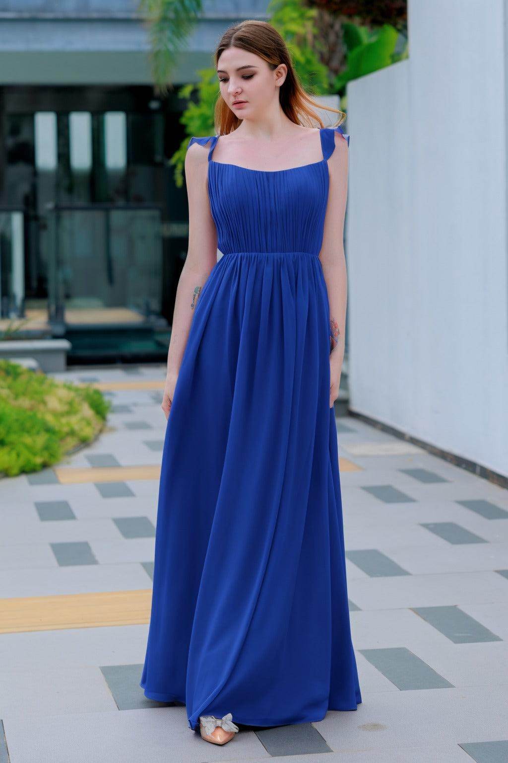 A-Line Floor Length Chiffon Bridesmaid Dress CB0714