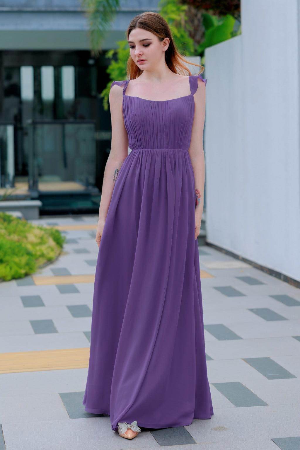 A-Line Floor Length Chiffon Bridesmaid Dress CB0714