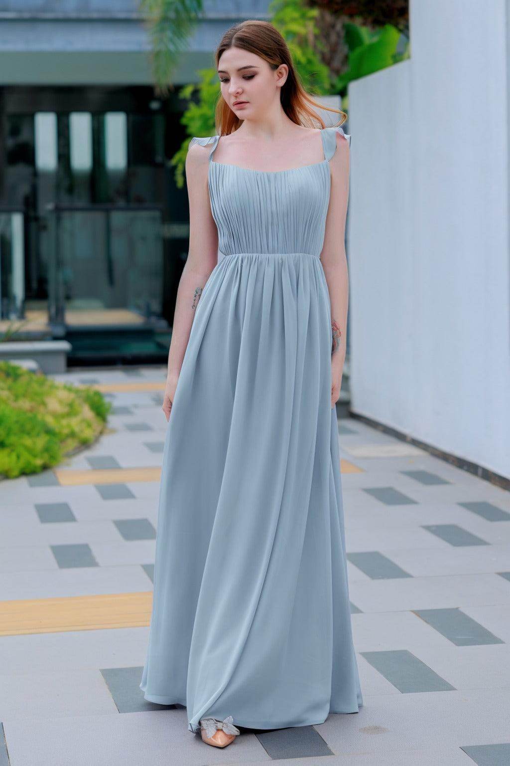 A-Line Floor Length Chiffon Bridesmaid Dress CB0714