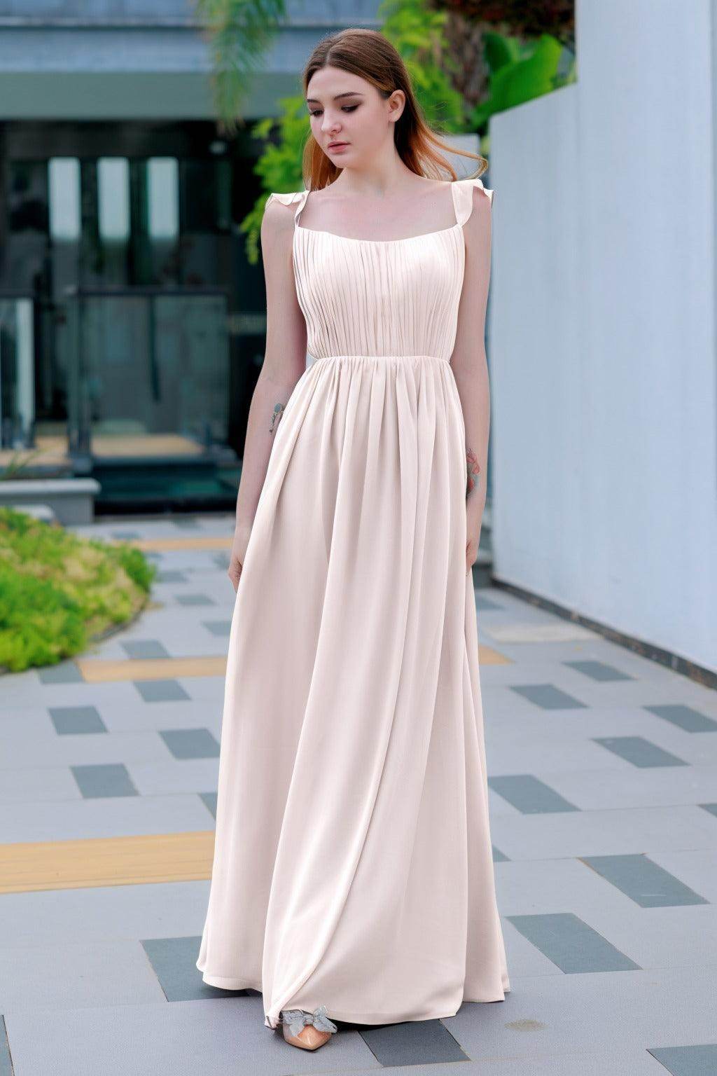 A-Line Floor Length Chiffon Bridesmaid Dress CB0714