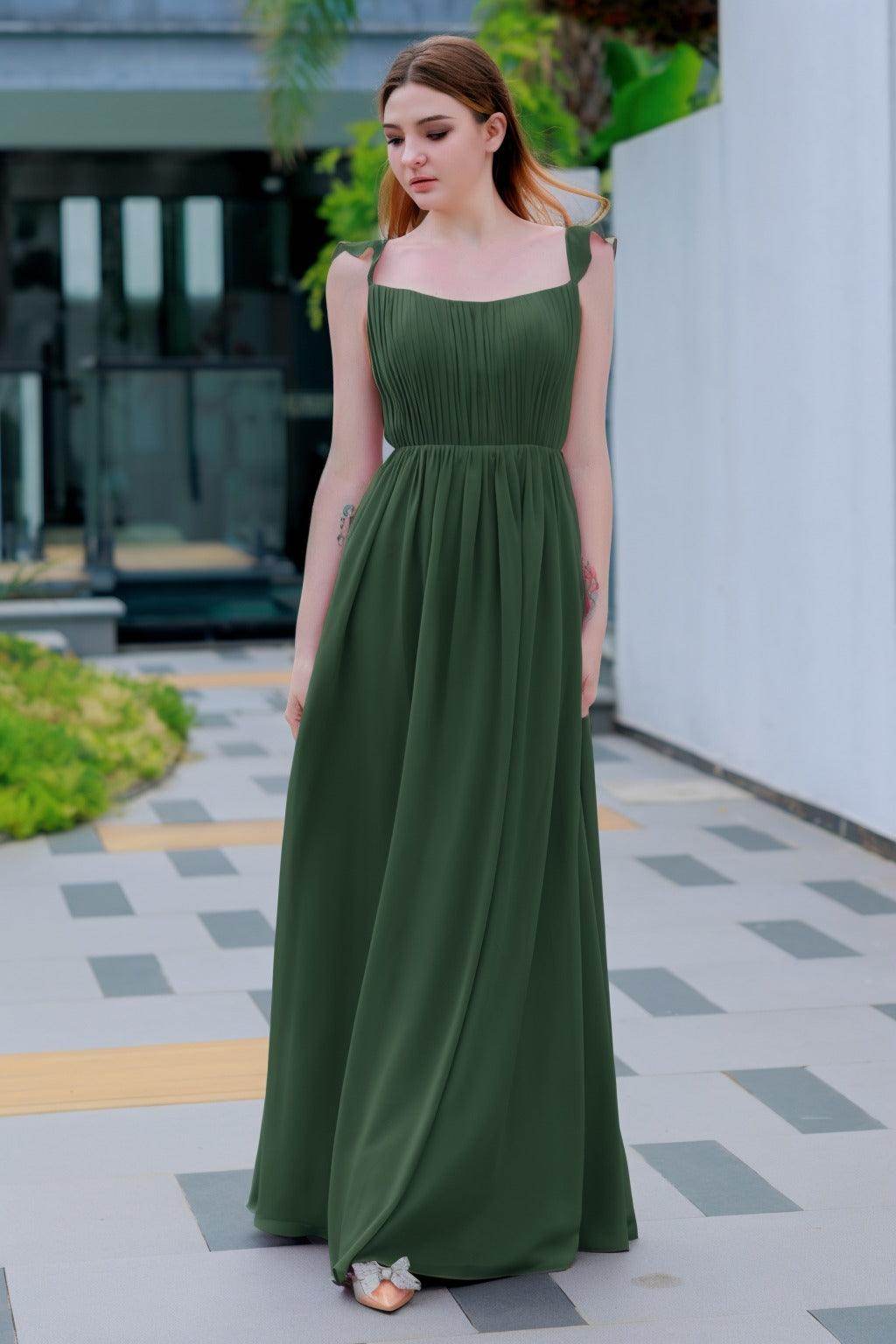 A-Line Floor Length Chiffon Bridesmaid Dress CB0714