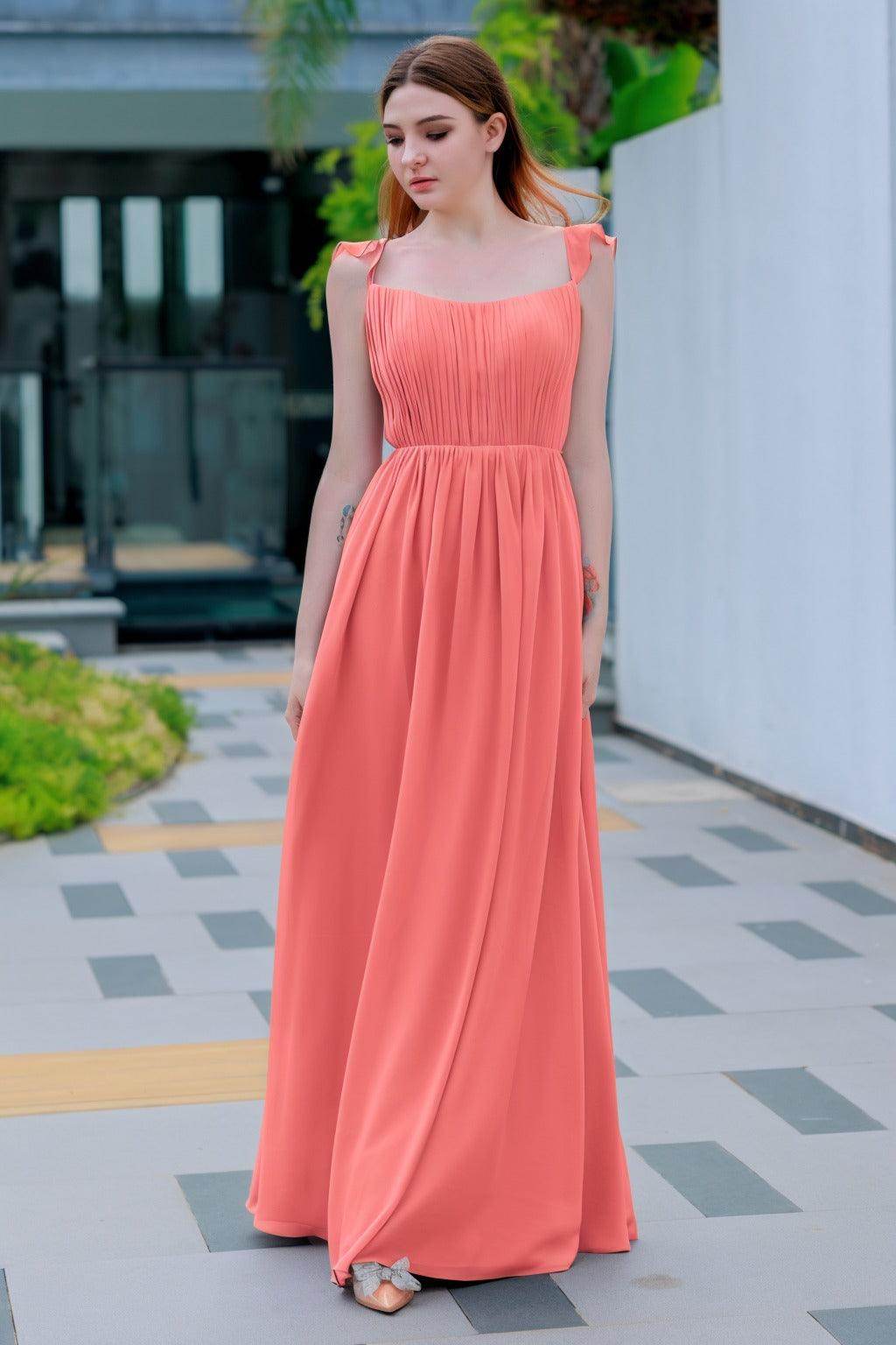 A-Line Floor Length Chiffon Bridesmaid Dress CB0714