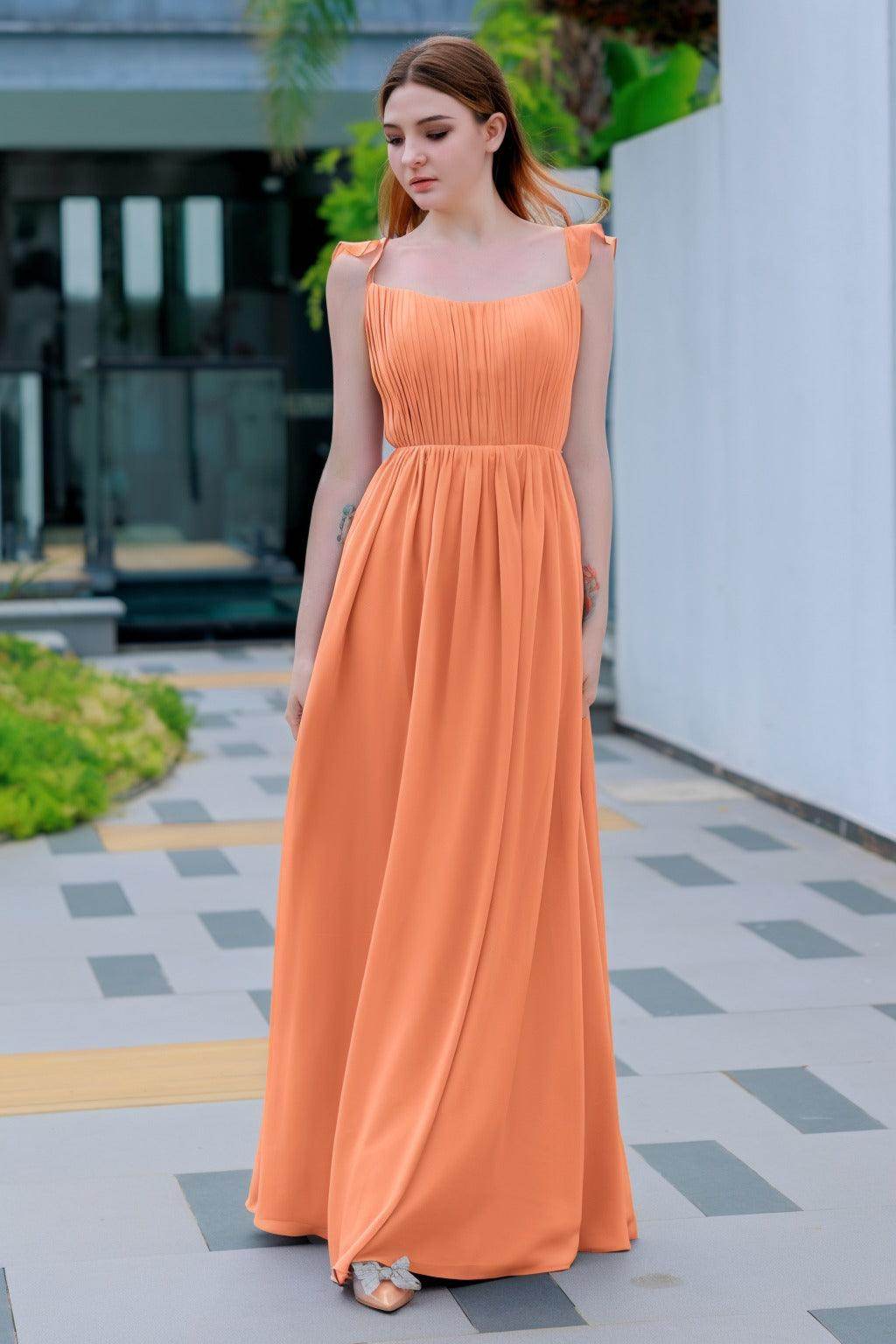 A-Line Floor Length Chiffon Bridesmaid Dress CB0714