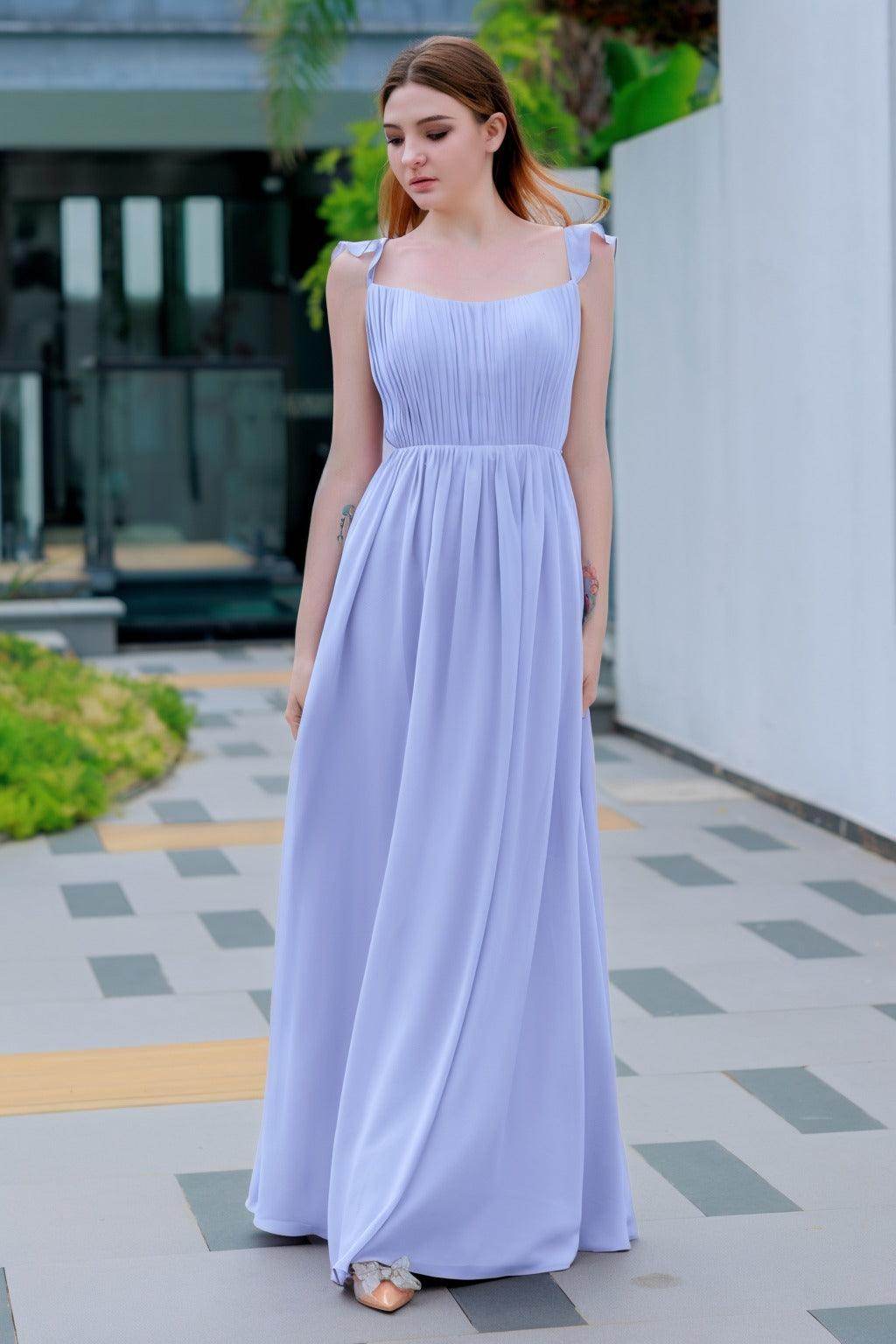 A-Line Floor Length Chiffon Bridesmaid Dress CB0714