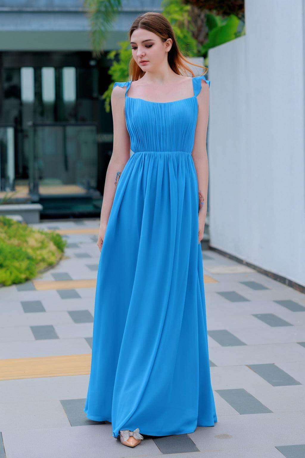 A-Line Floor Length Chiffon Bridesmaid Dress CB0714