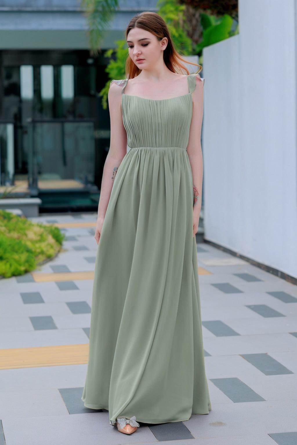 A-Line Floor Length Chiffon Bridesmaid Dress CB0714