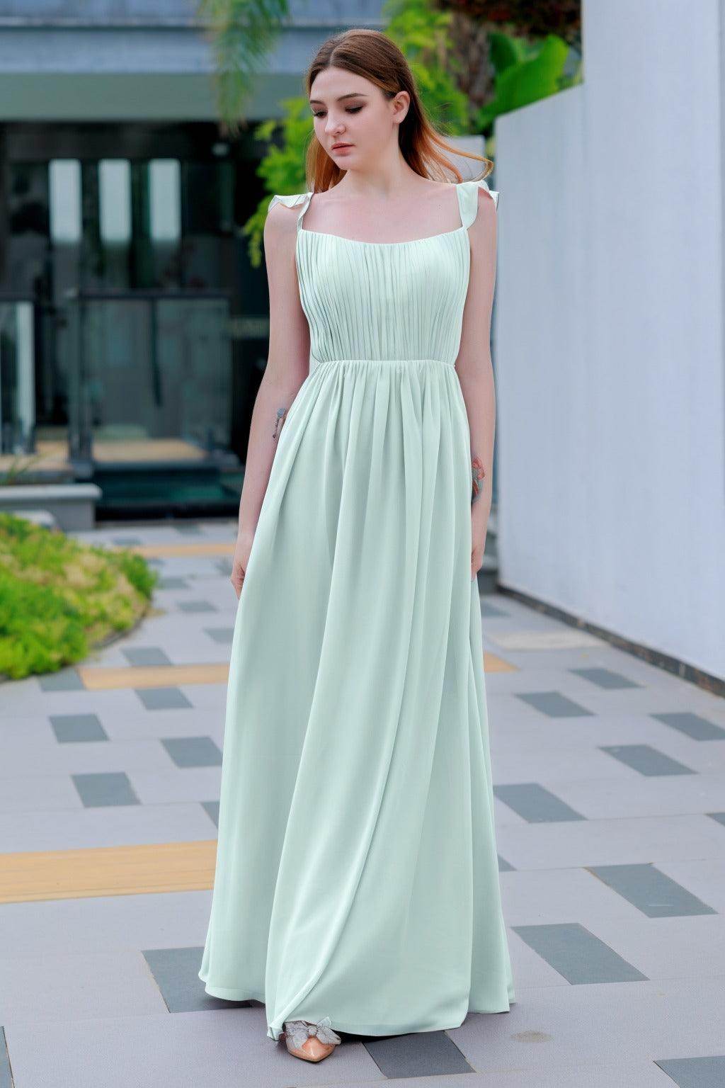 A-Line Floor Length Chiffon Bridesmaid Dress CB0714