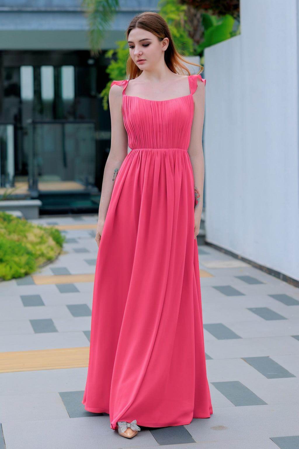 A-Line Floor Length Chiffon Bridesmaid Dress CB0714