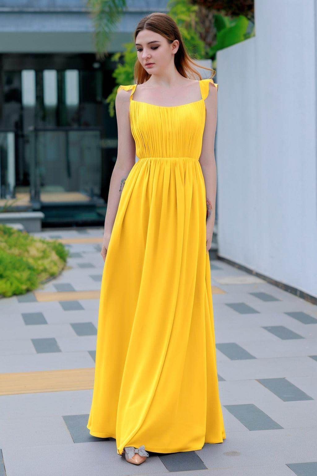 A-Line Floor Length Chiffon Bridesmaid Dress CB0714